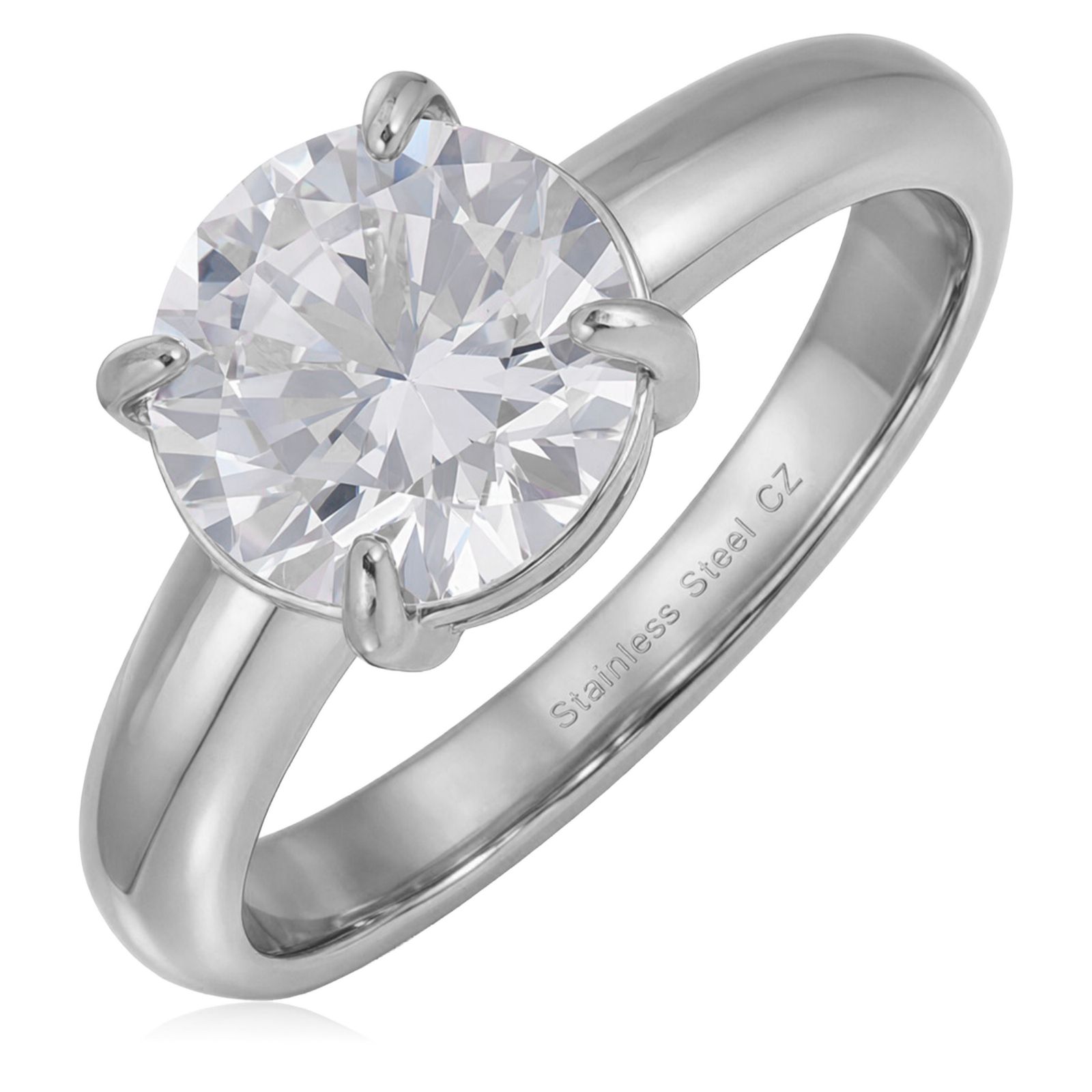 Steel by Diamonique Cigar Band Ring