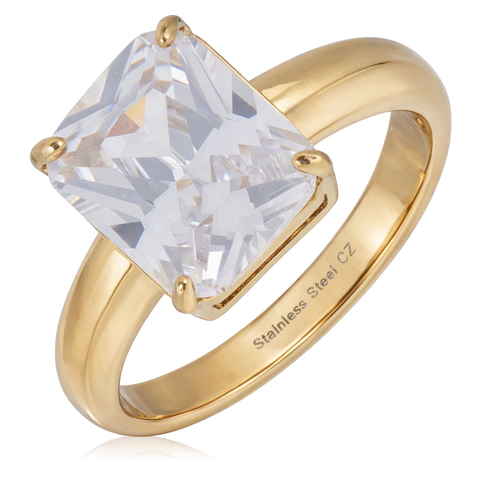 Steel by Diamonique Cigar Band Ring