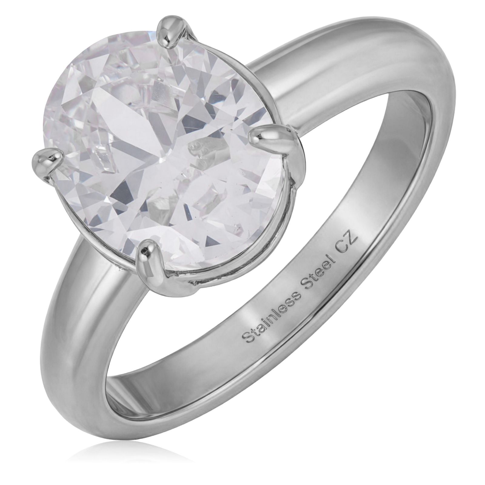 Steel by Diamonique Cigar Band Ring