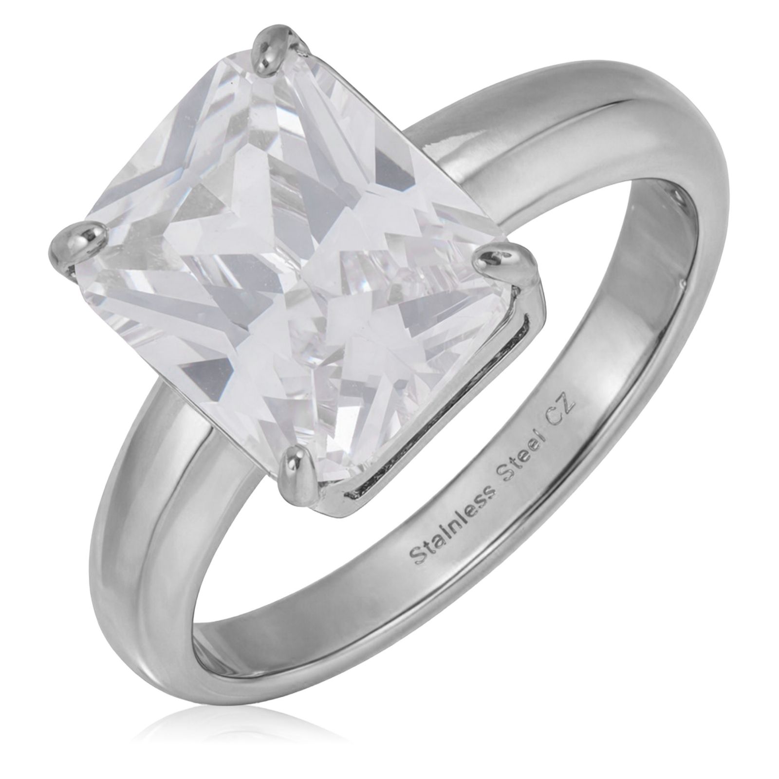 Steel by Diamonique Cigar Band Ring