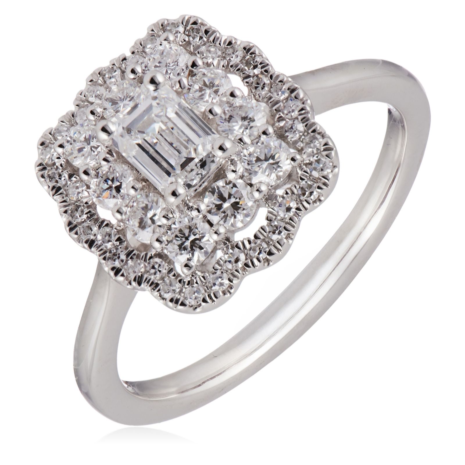 Fire Light 0.75ct Lab Grown Diamond Mixed Cut Cluster Ring Platinum