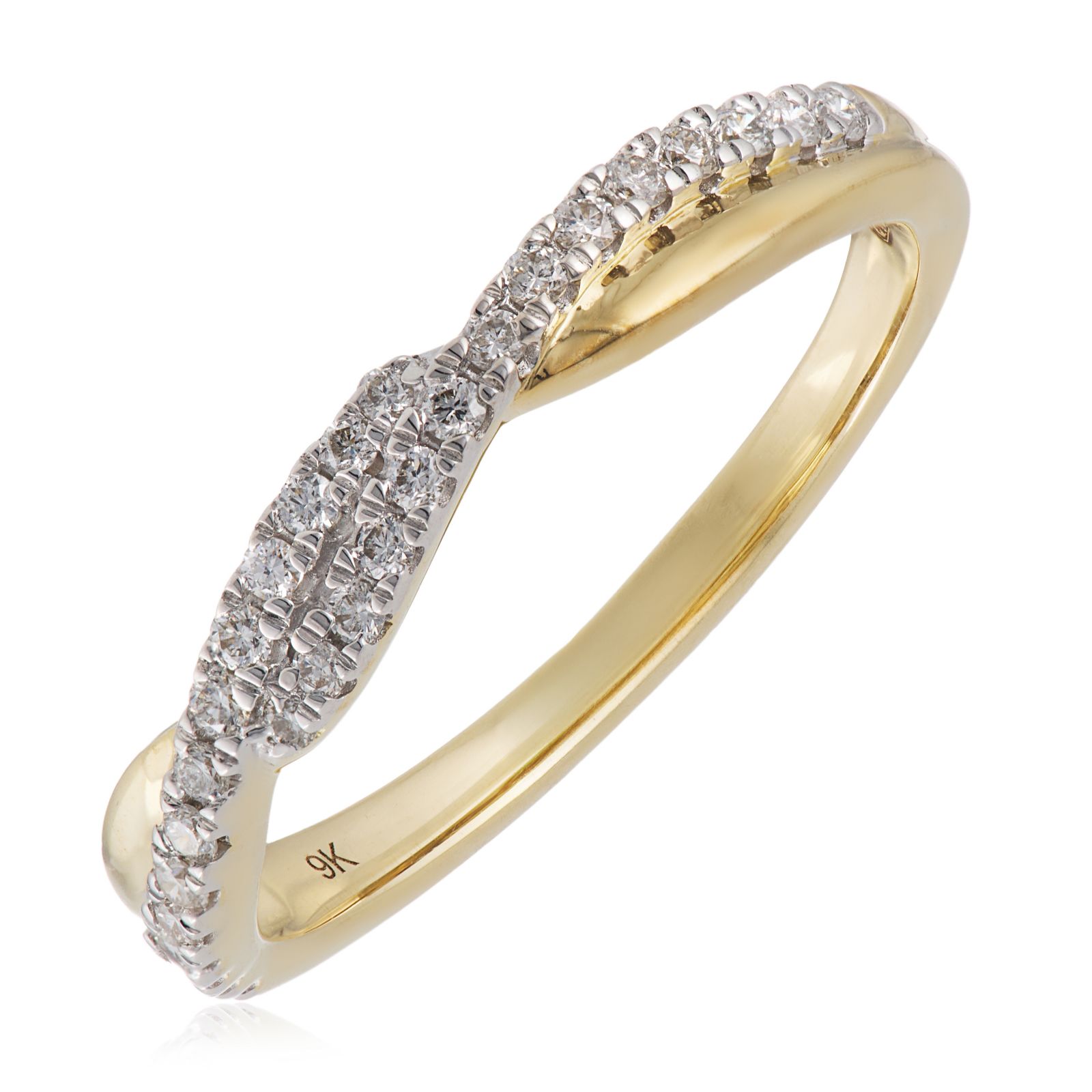 0.20ct Diamond Twist Ring 9ct Gold