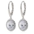Diamonique Edit 4.5ct tw Oval Cluster Leverback Earrings