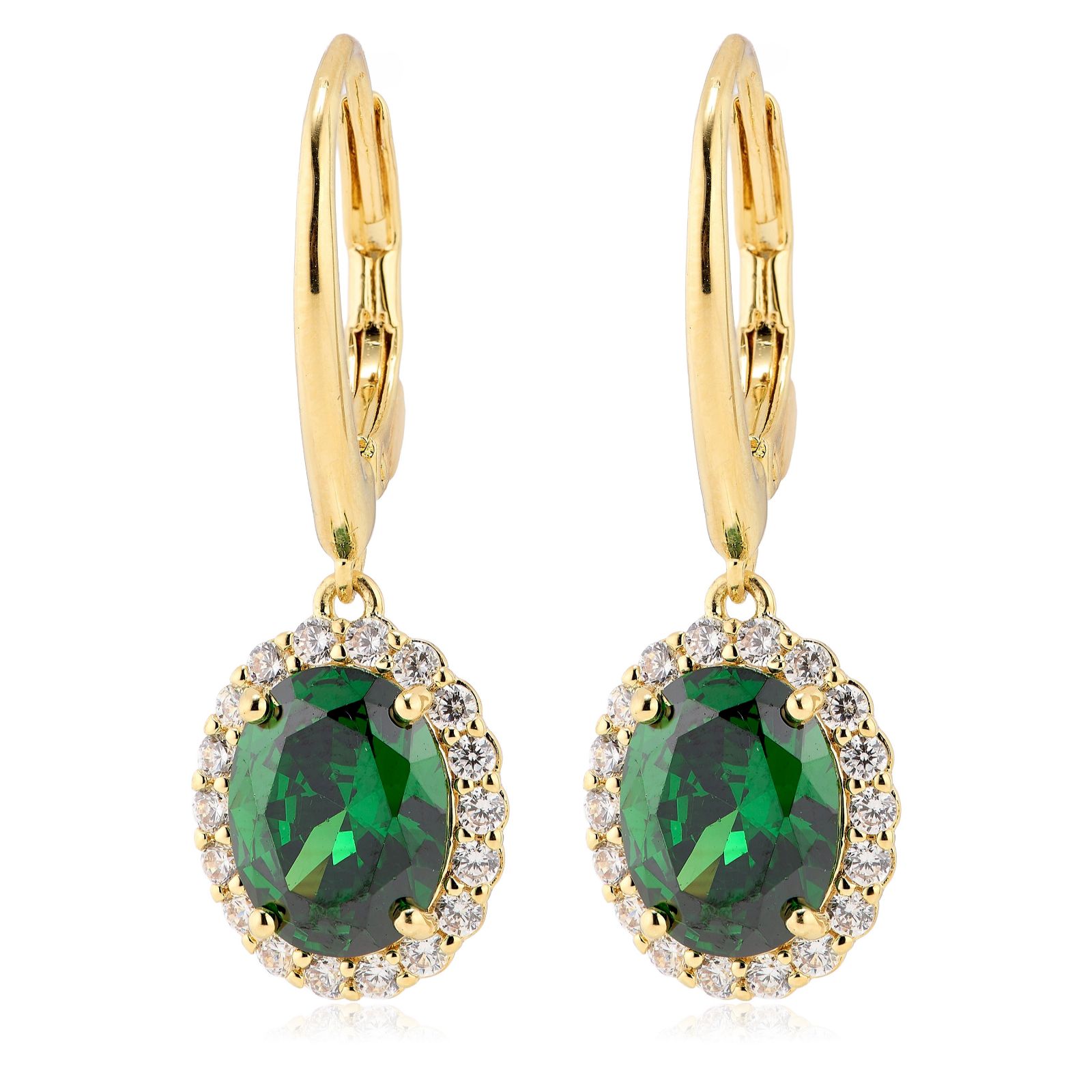 Diamonique Edit 4.5ct tw Oval Cluster Leverback Earrings