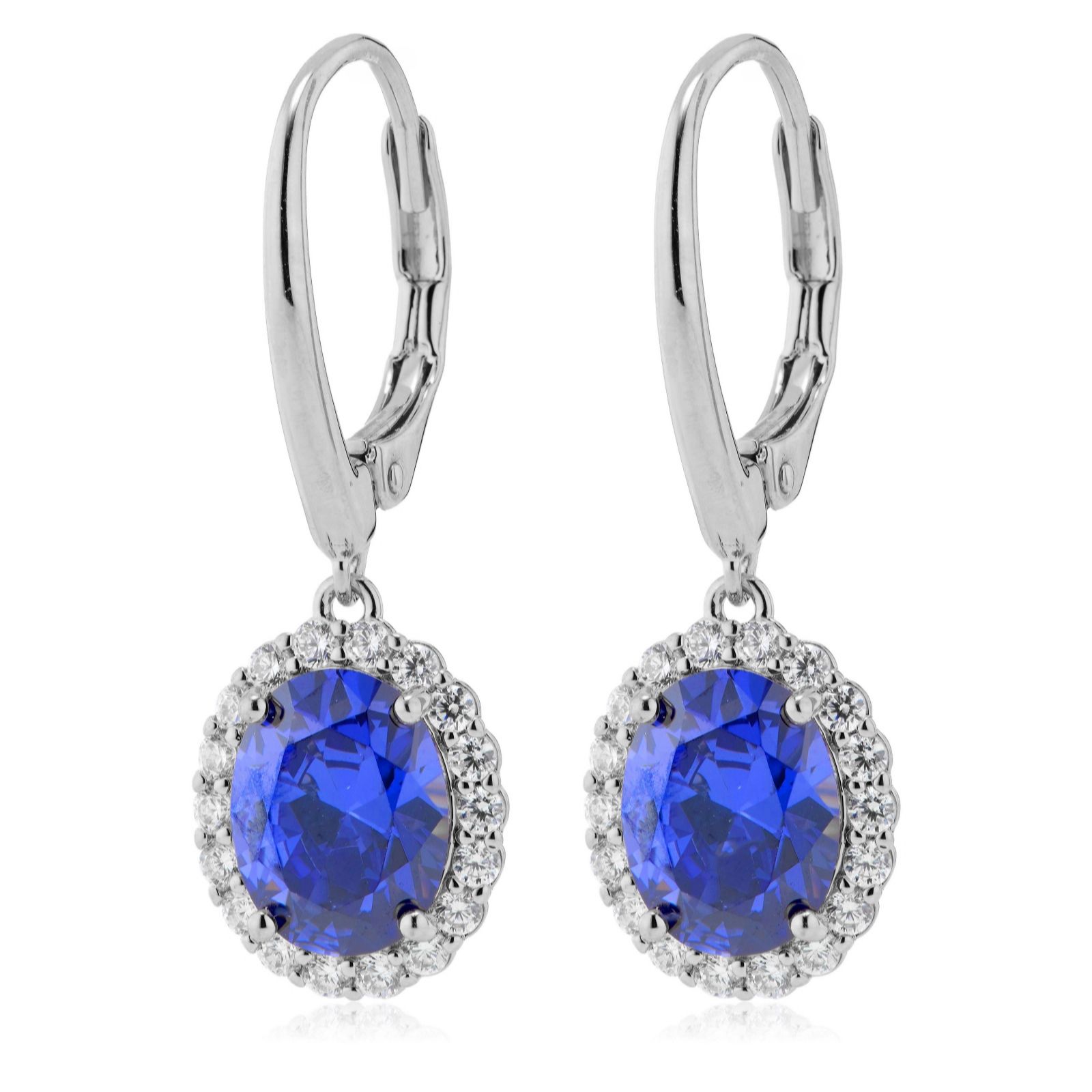 Diamonique Edit 4.5ct tw Oval Cluster Leverback Earrings