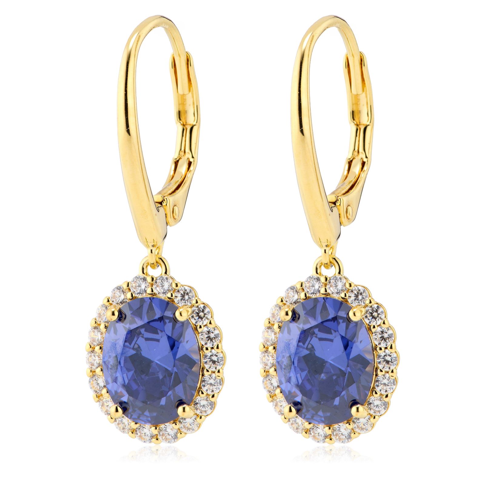Diamonique Edit 4.5ct tw Oval Cluster Leverback Earrings