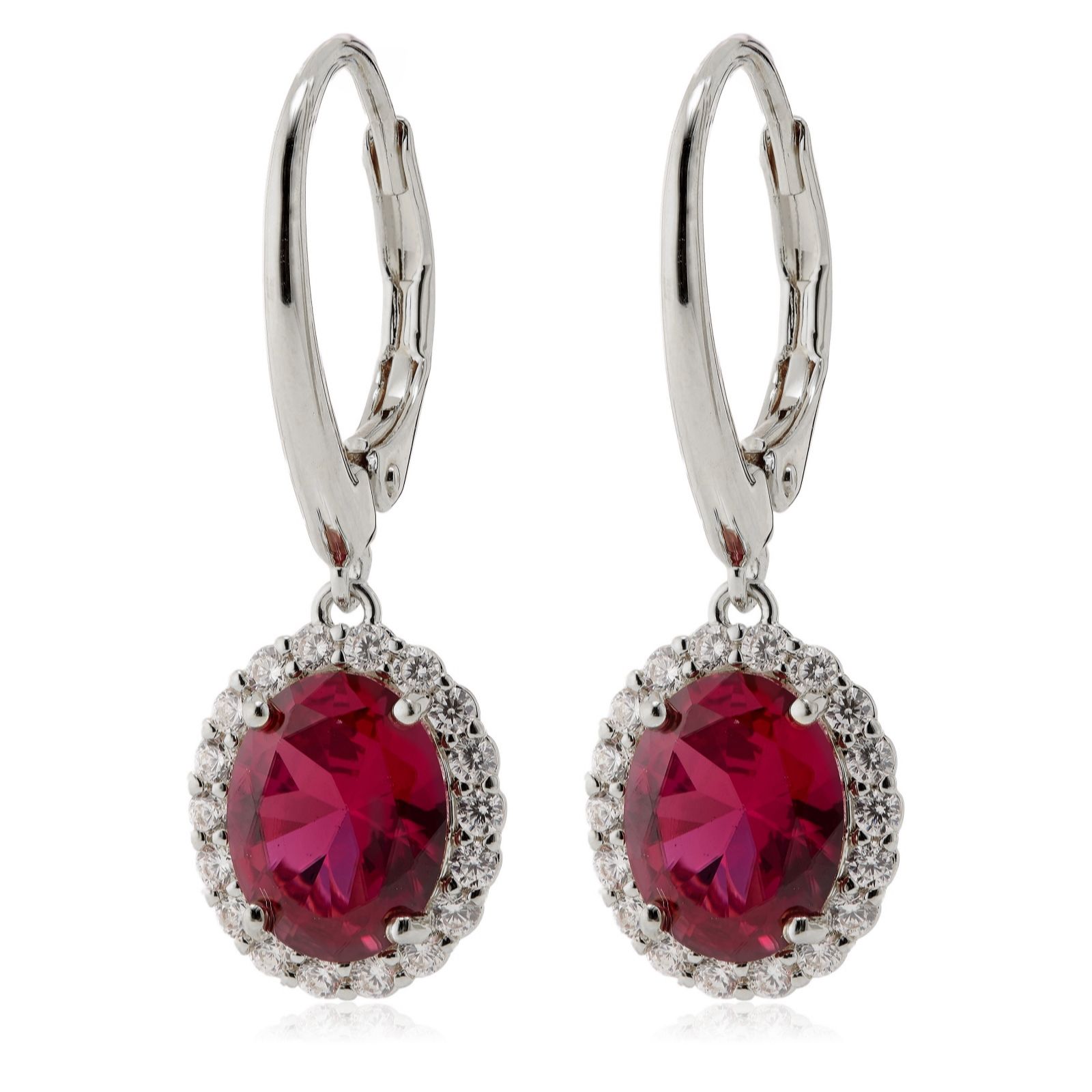 Diamonique Edit 4.5ct tw Oval Cluster Leverback Earrings