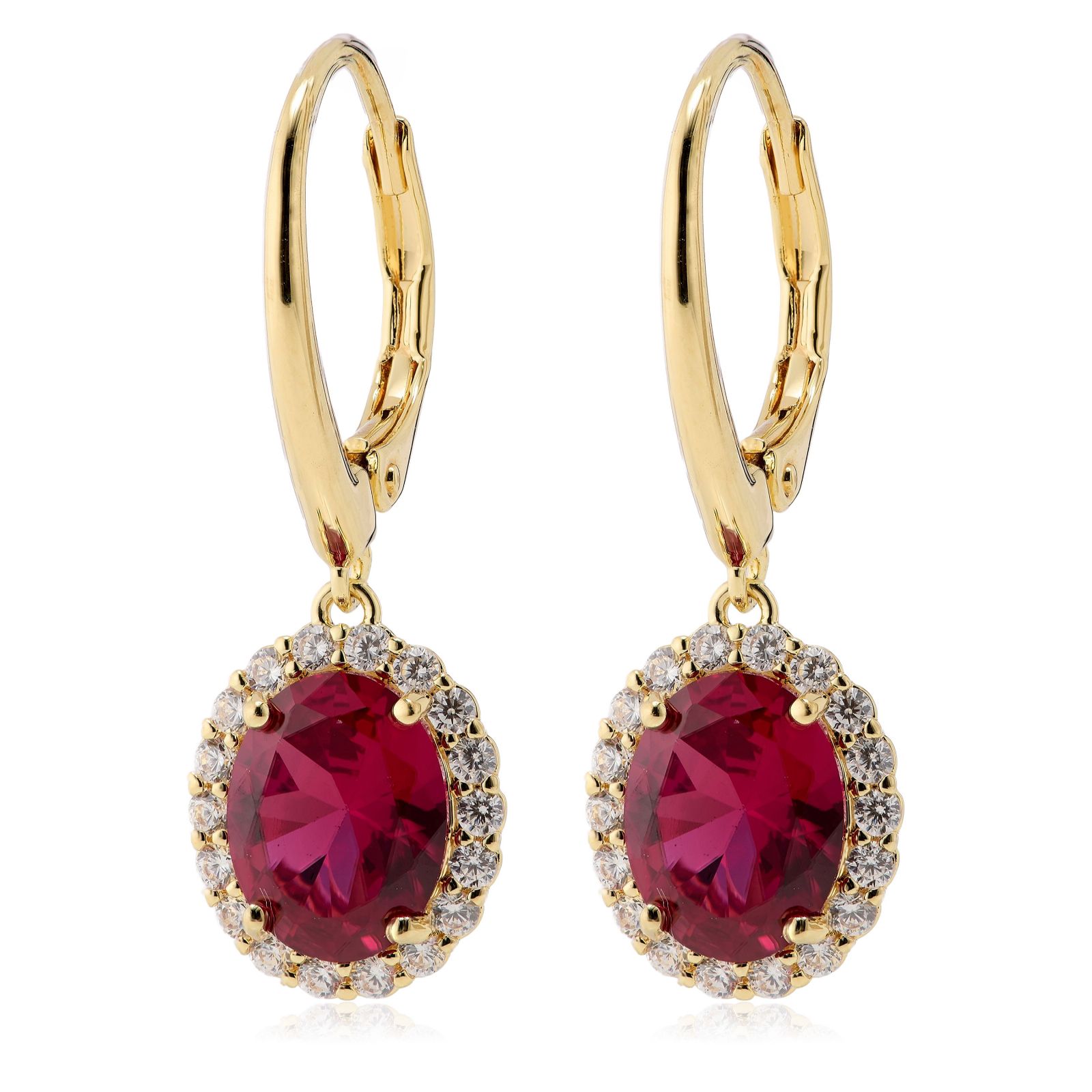 Diamonique Edit 4.5ct tw Oval Cluster Leverback Earrings