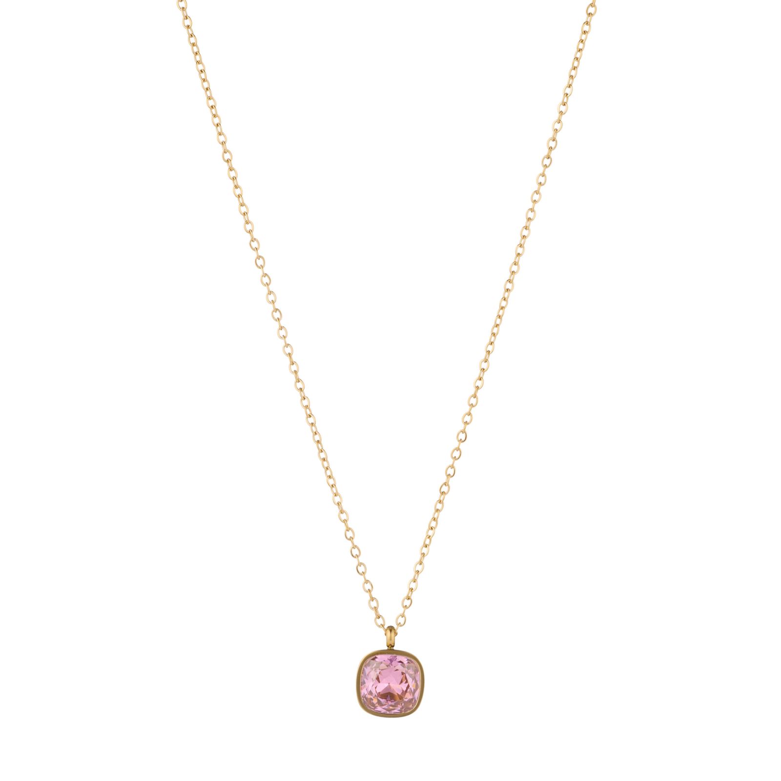 Steel by Diamonique Cushion Cut Necklace Stainless Steel