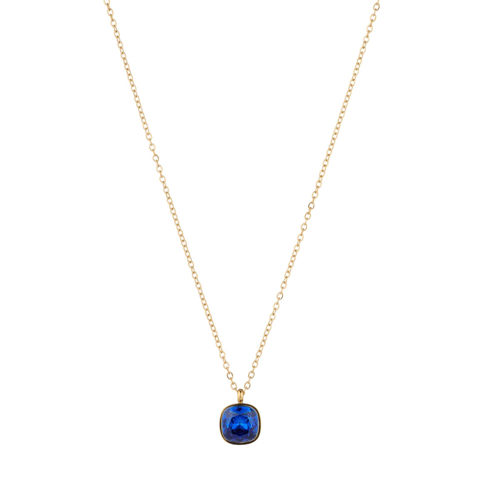 Steel by Diamonique Cushion Cut Necklace Stainless Steel