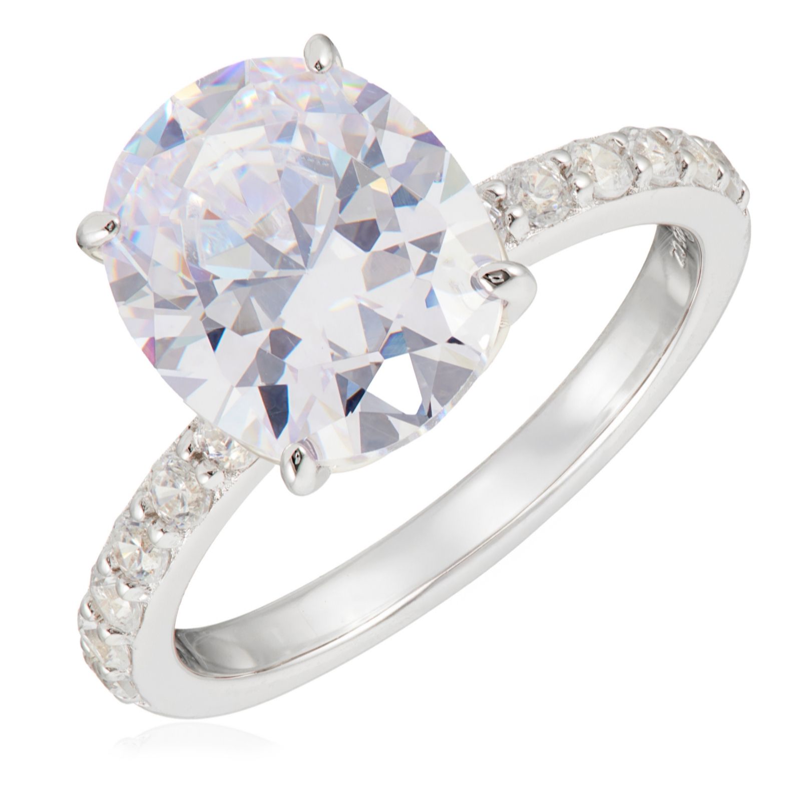 Diamonique 4.3ct Oval solitare Ring Sterling Silver