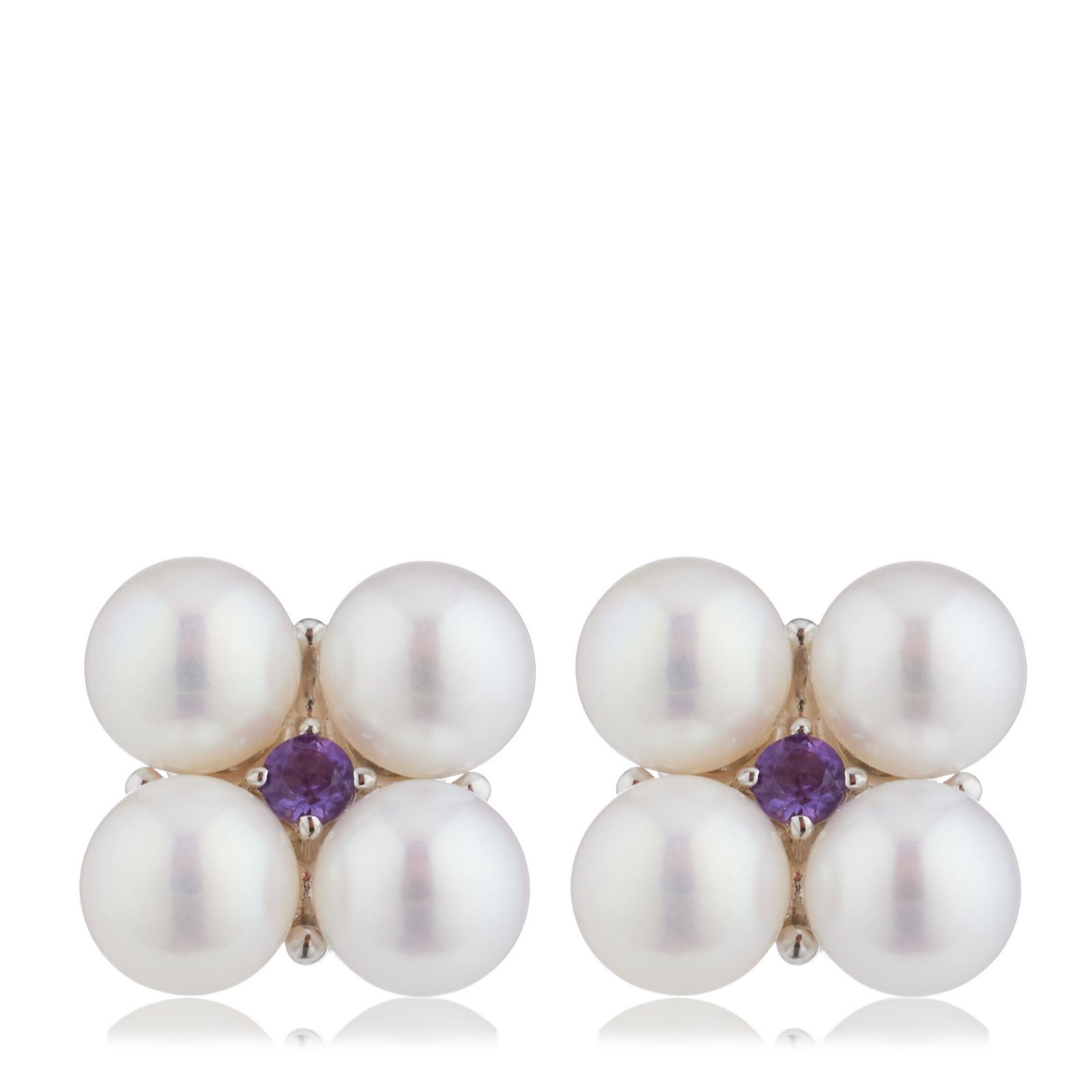 Lara Pearl 4-5mm Ming Pearl Stud Earrings Sterling Silver