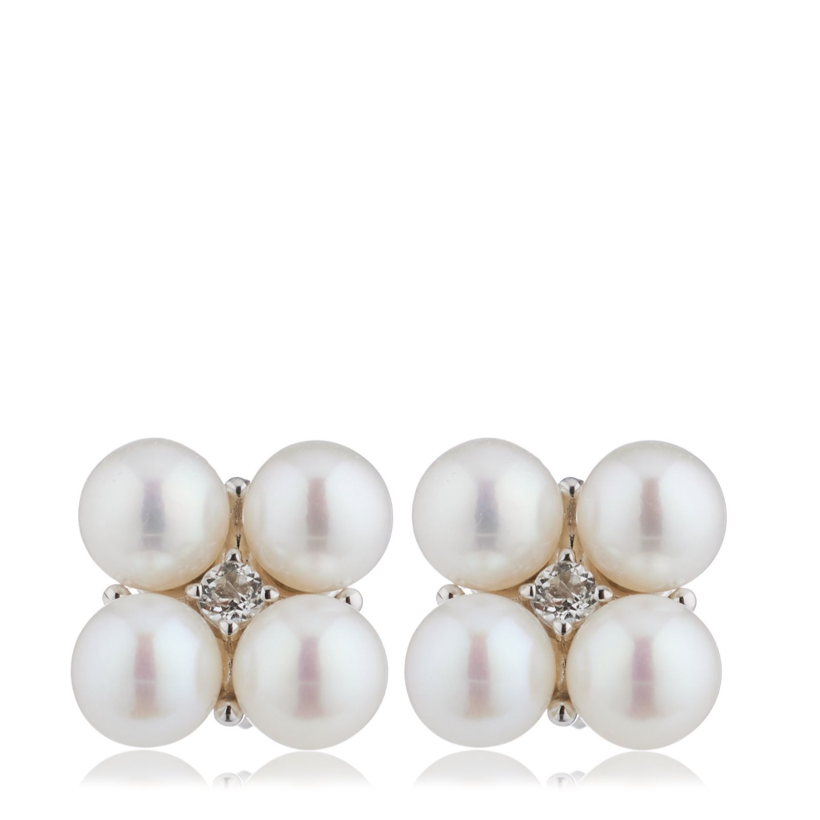 Lara Pearl 4-5mm Ming Pearl Stud Earrings Sterling Silver