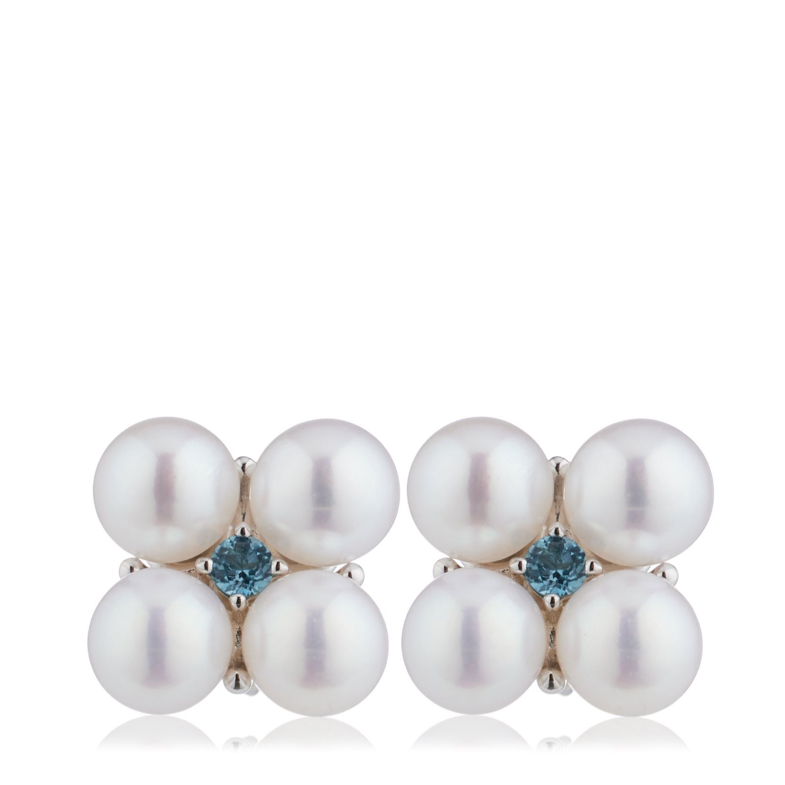 Lara Pearl 4-5mm Ming Pearl Stud Earrings Sterling Silver