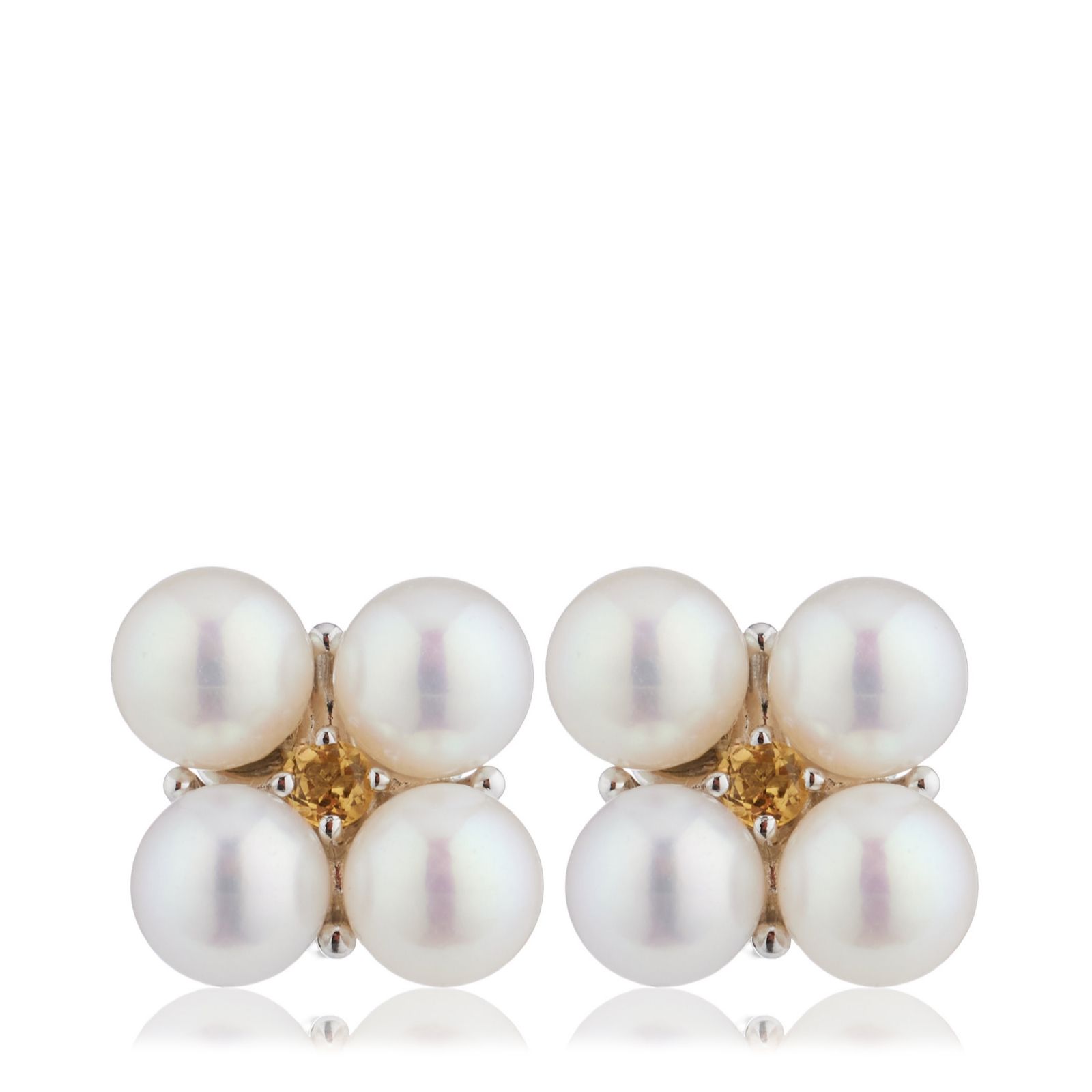 Lara Pearl 4-5mm Ming Pearl Stud Earrings Sterling Silver