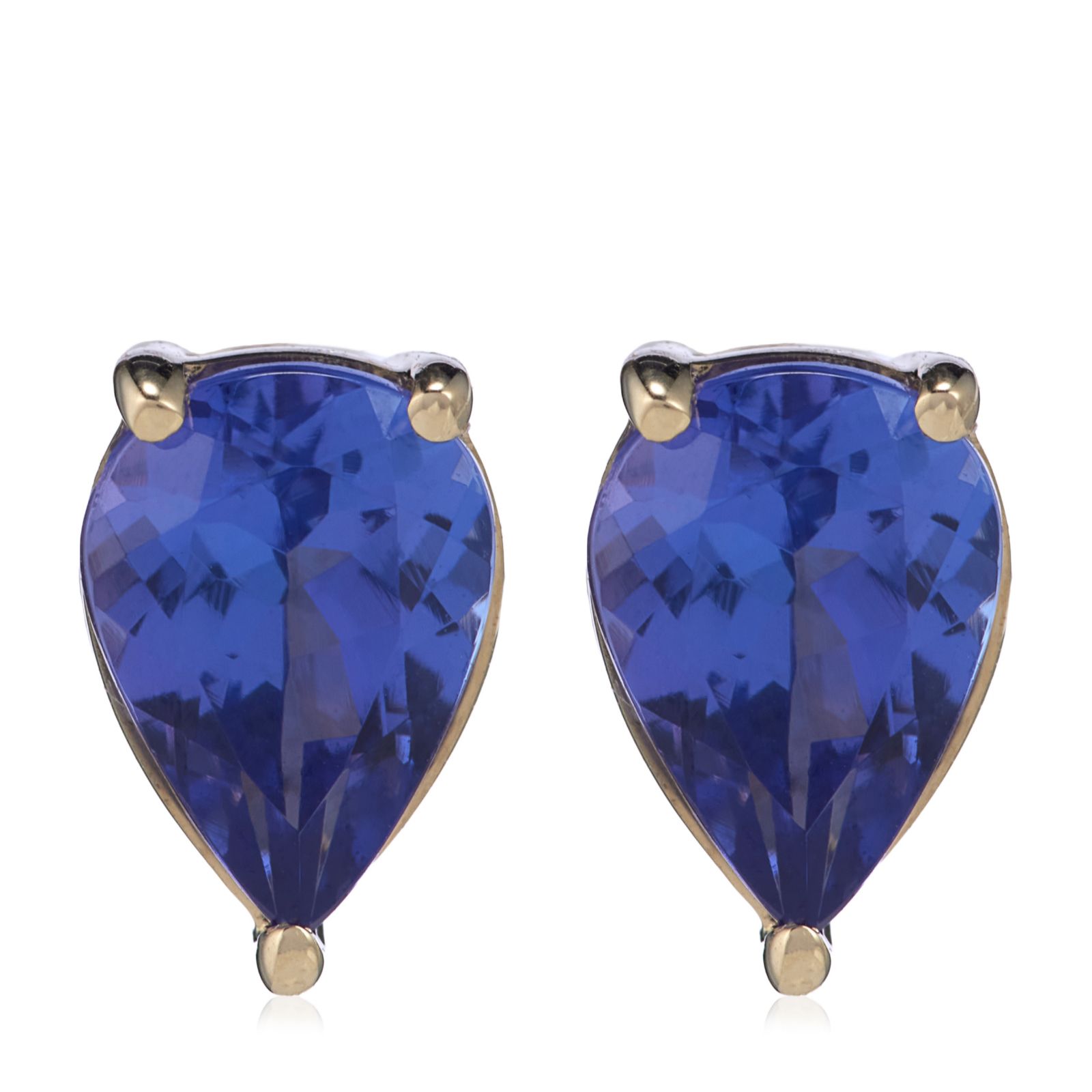 1.32ct Pear Cut Tanzanite Stud Earrings 9ct Gold