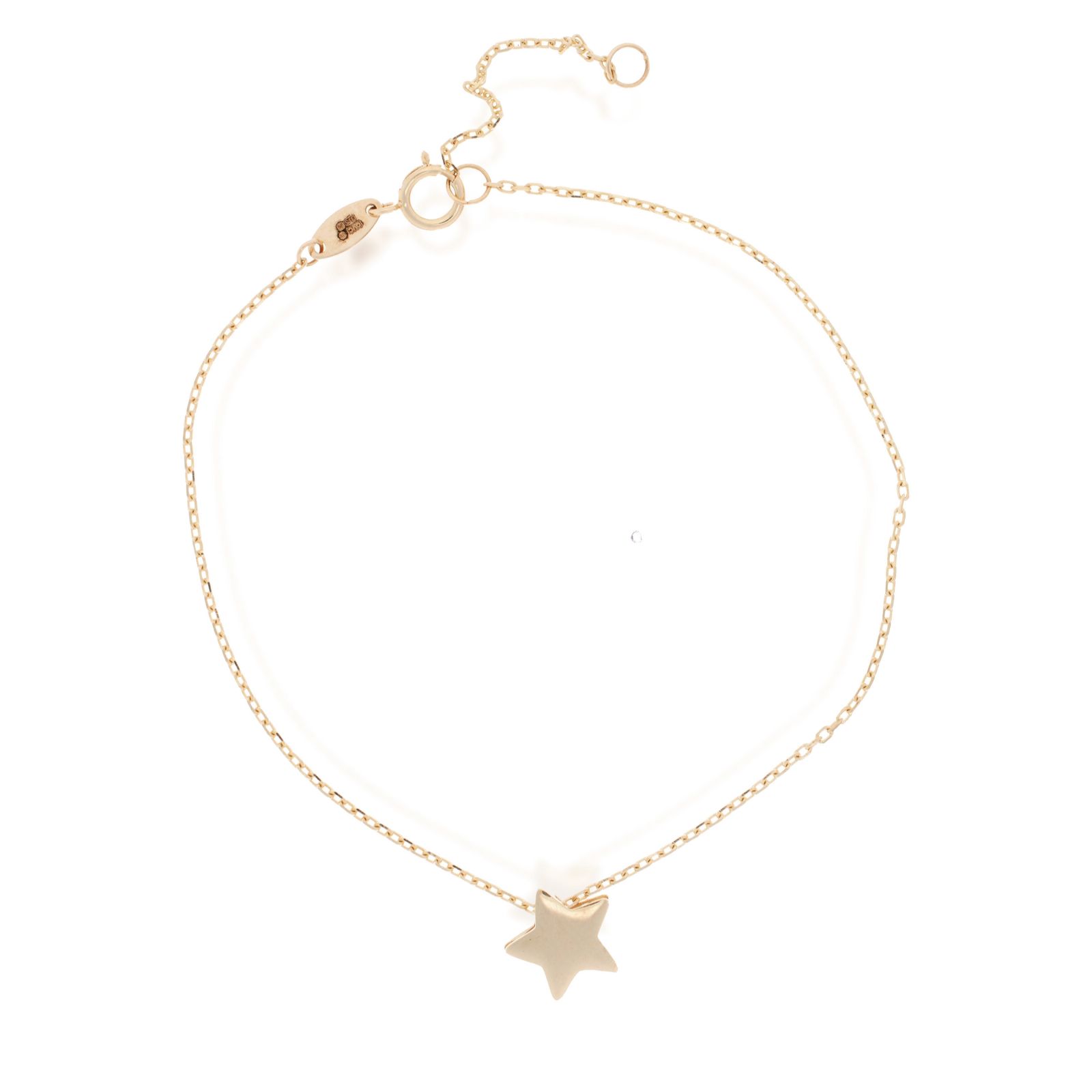 Gold 9ct Italian Gold Star Bracelet 1.10g