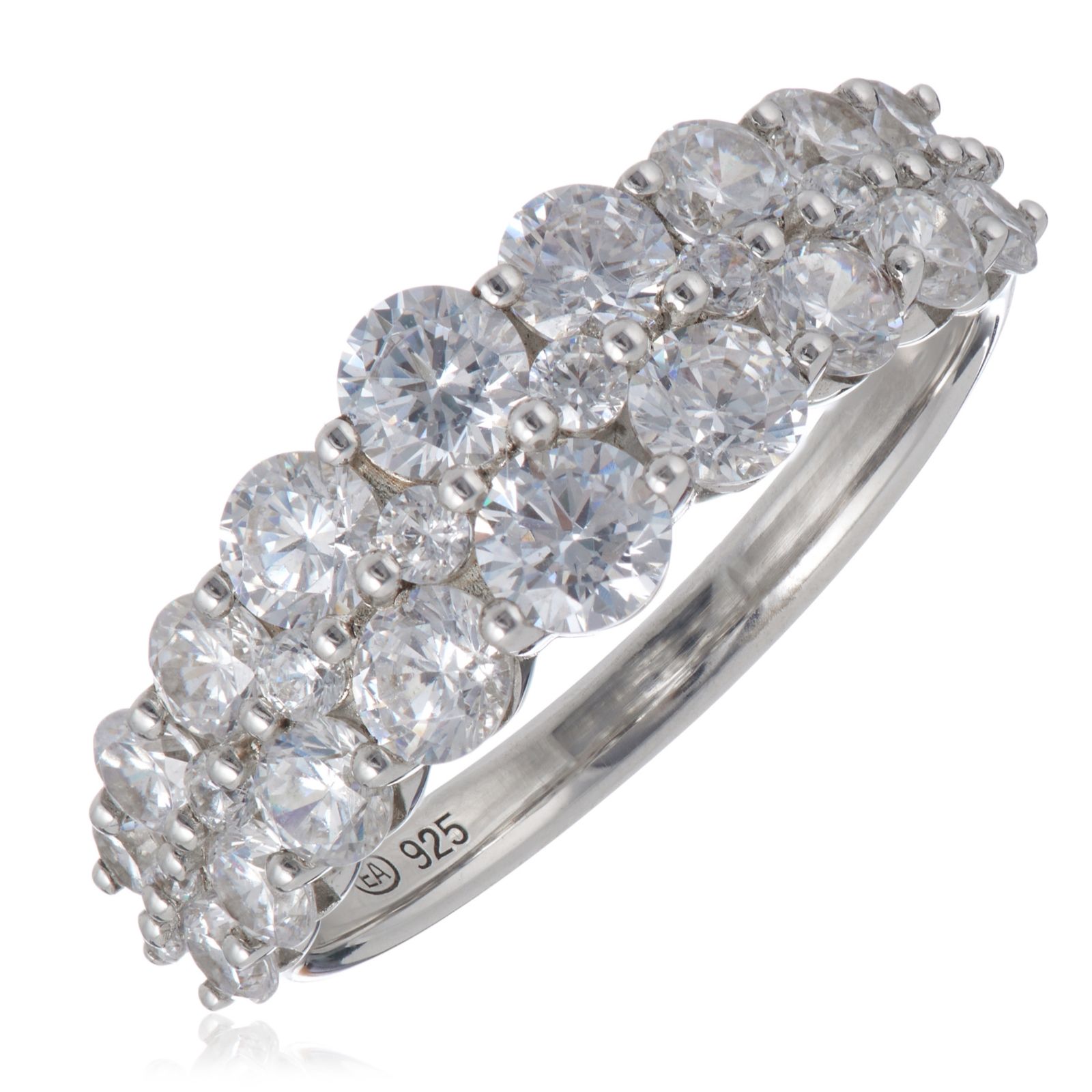 Fire Light 2ct Lab Grown Diamond Cluster Band Ring 9ct Gold