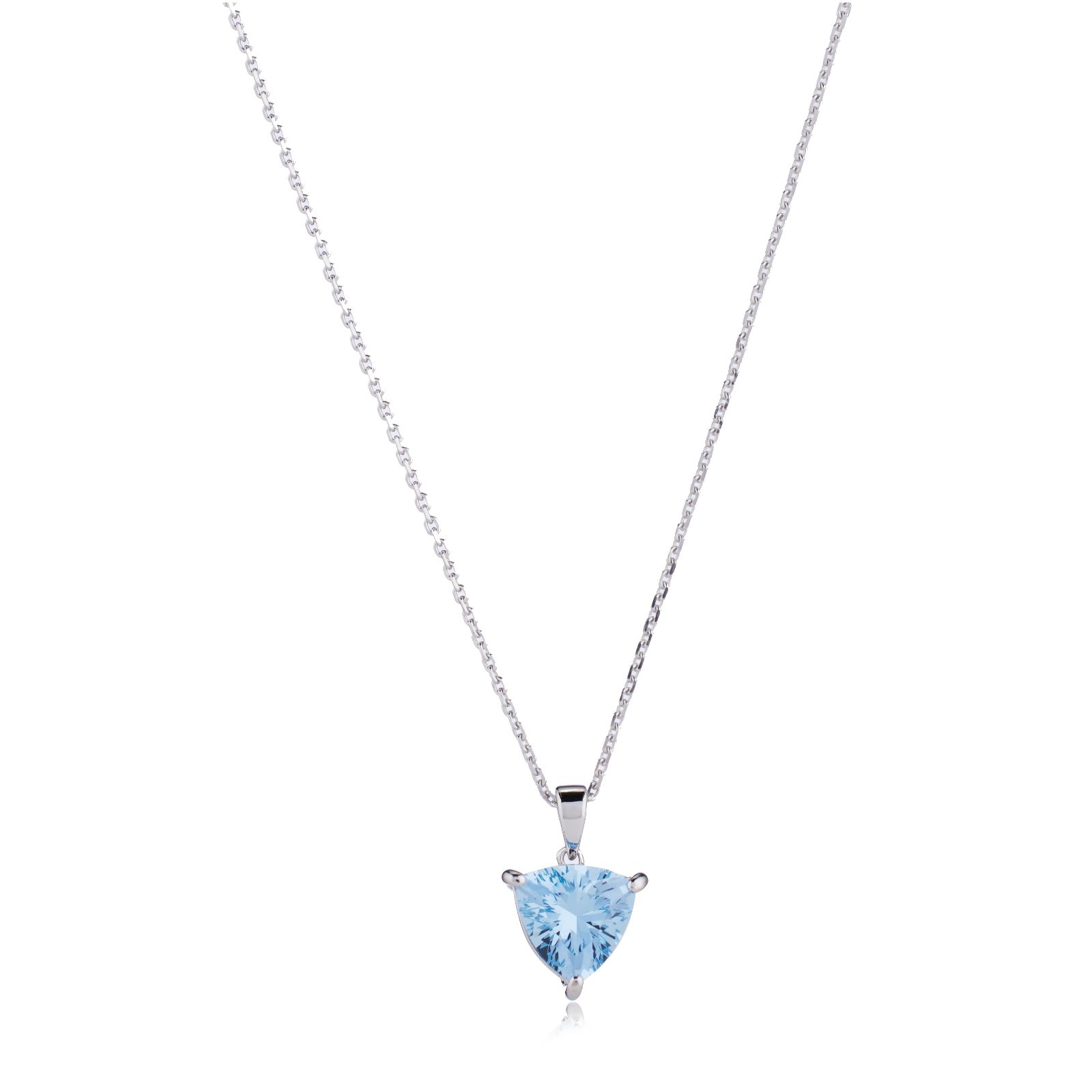 Diamonique 1.7ct tw Trillion Cut Pendant & Chain Sterling Silver