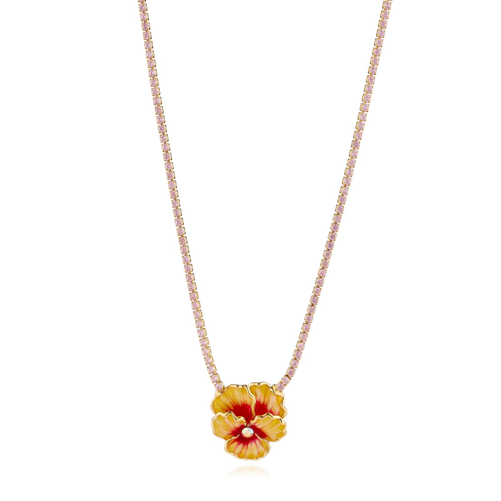 Butler & Wilson Pansy Pendant Necklace