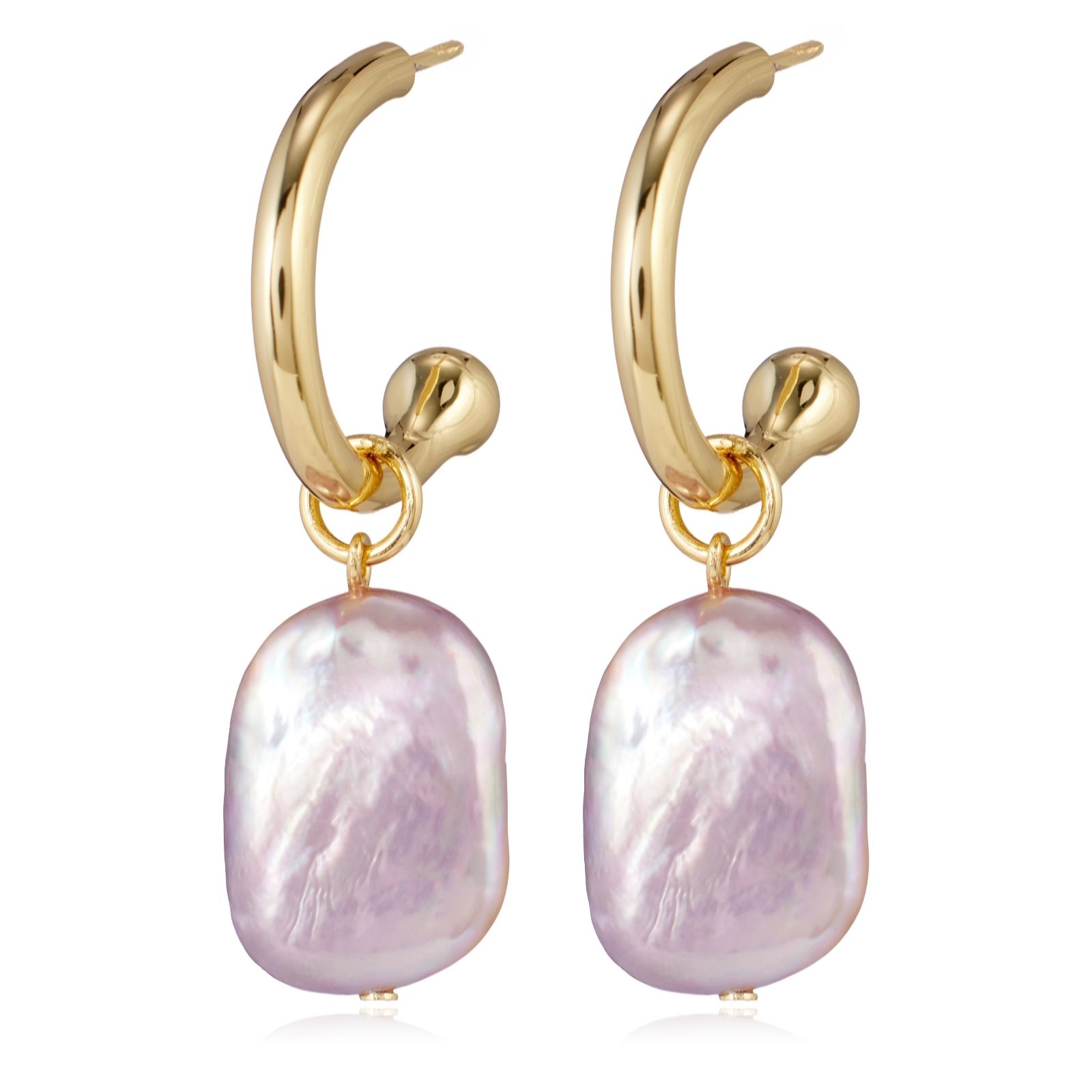 Lara Pearl Private Reserve Square Coin Pearl Leverback Earrings