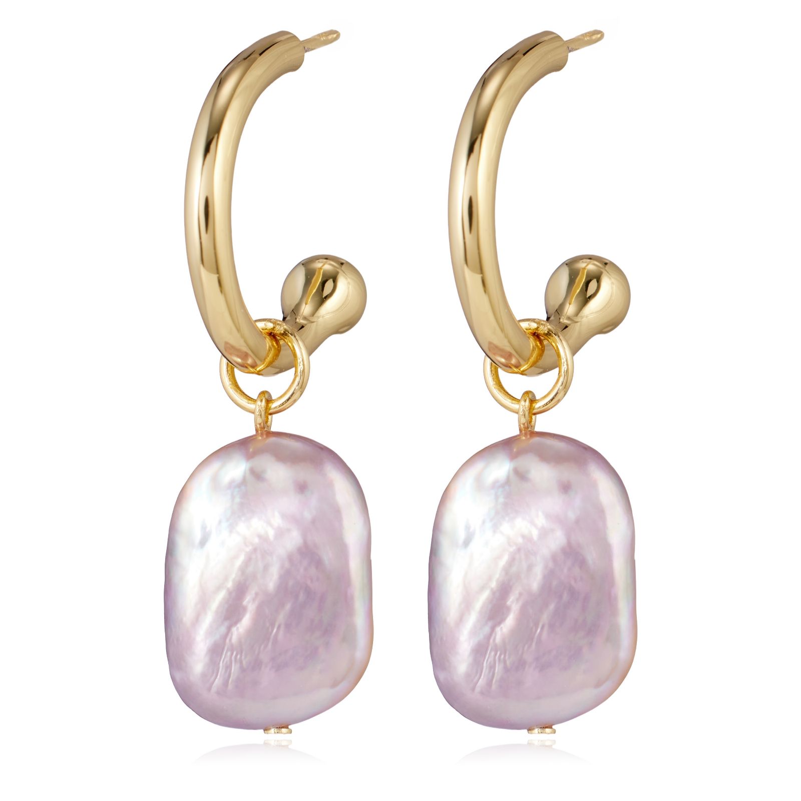 Lara Pearl Private Reserve Square Coin Pearl Leverback Earrings