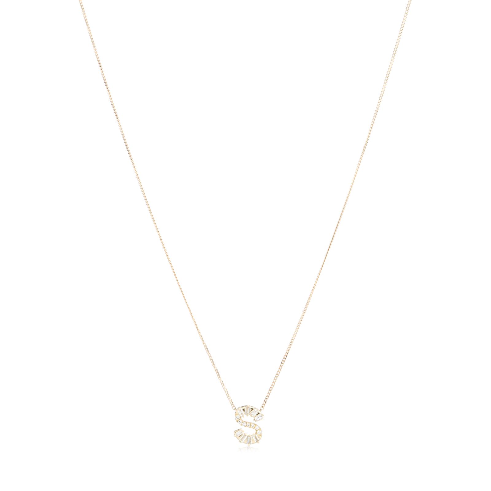 Fire Light 0.15ct Lab Grown Diamond Baguette Initial Pendant & Chain 9ct Gold