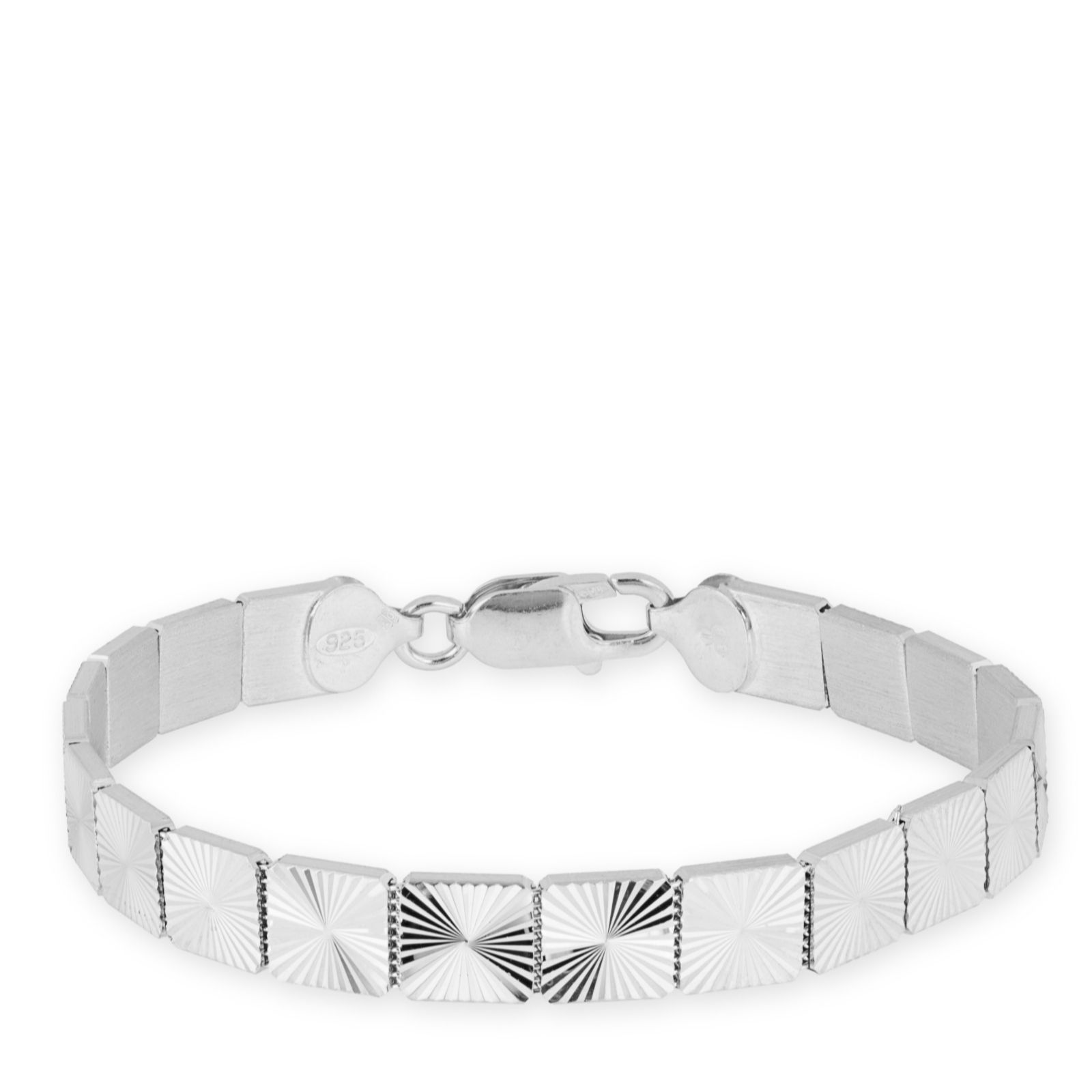 Faith & Brown Italian Crafted Plaque Bracelet Sterling Silver