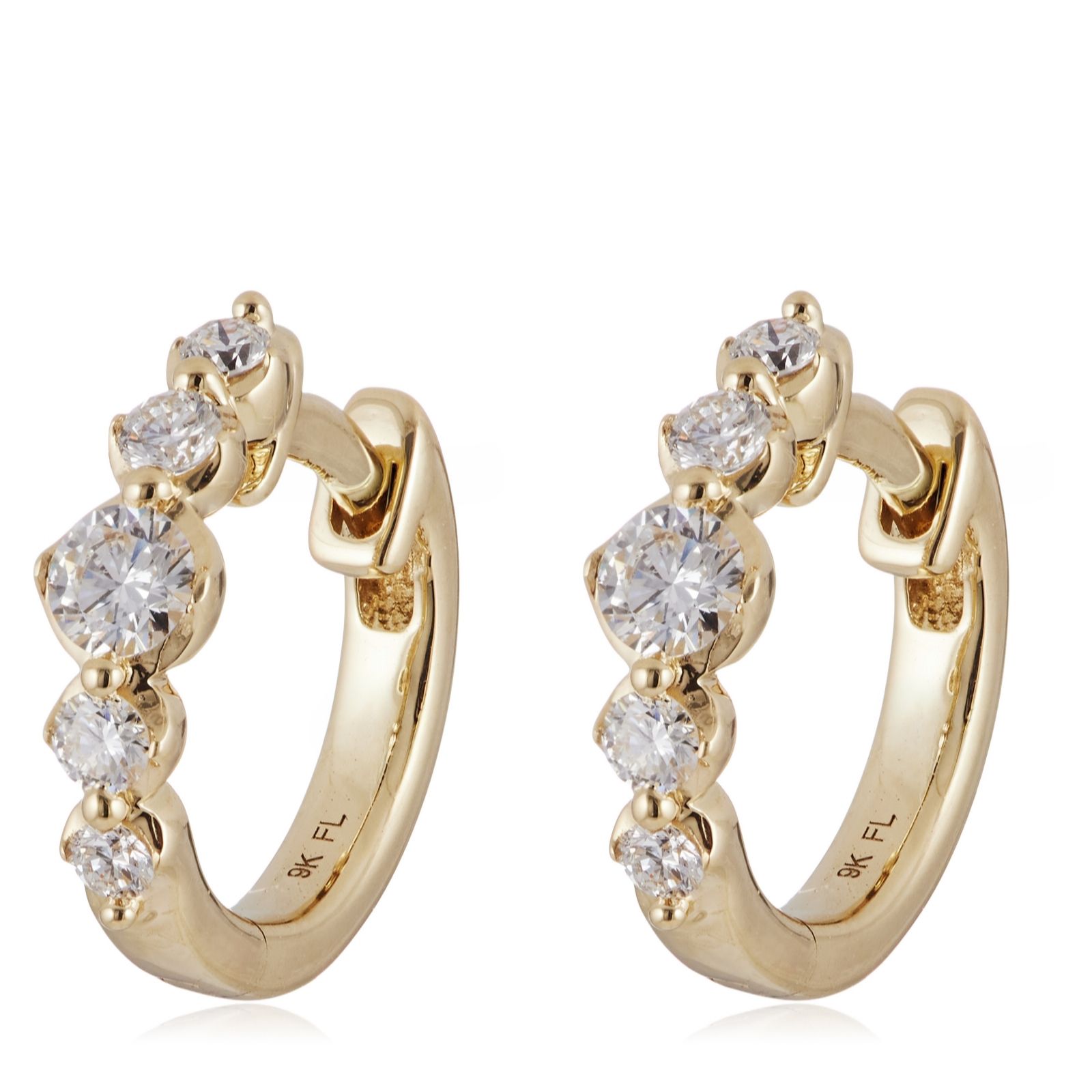 Firelight 0.50ct Lab Grown Diamond Graduated Huggie Earring 9ct Gold