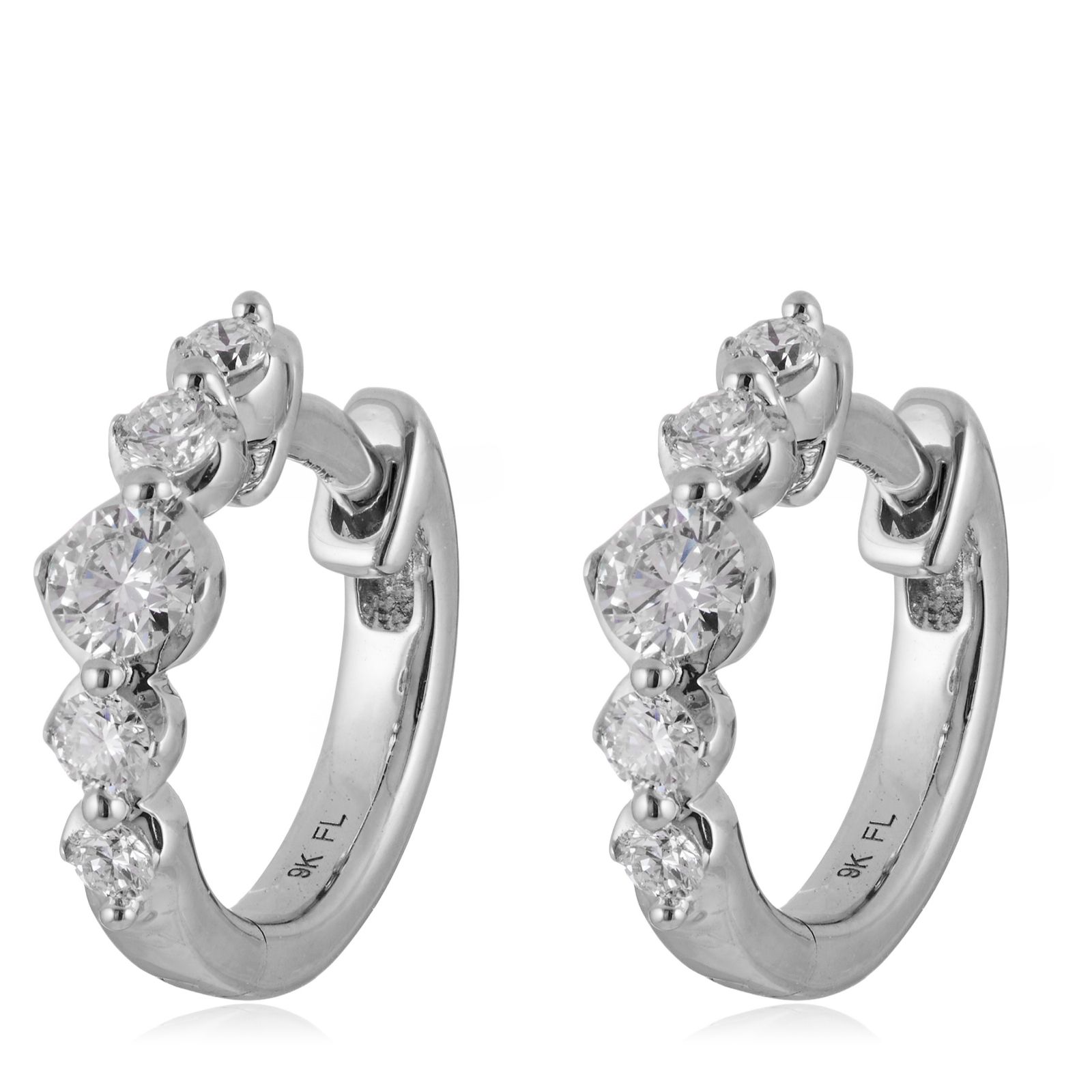 Firelight 0.50ct Lab Grown Diamond Graduated Huggie Earring 9ct Gold