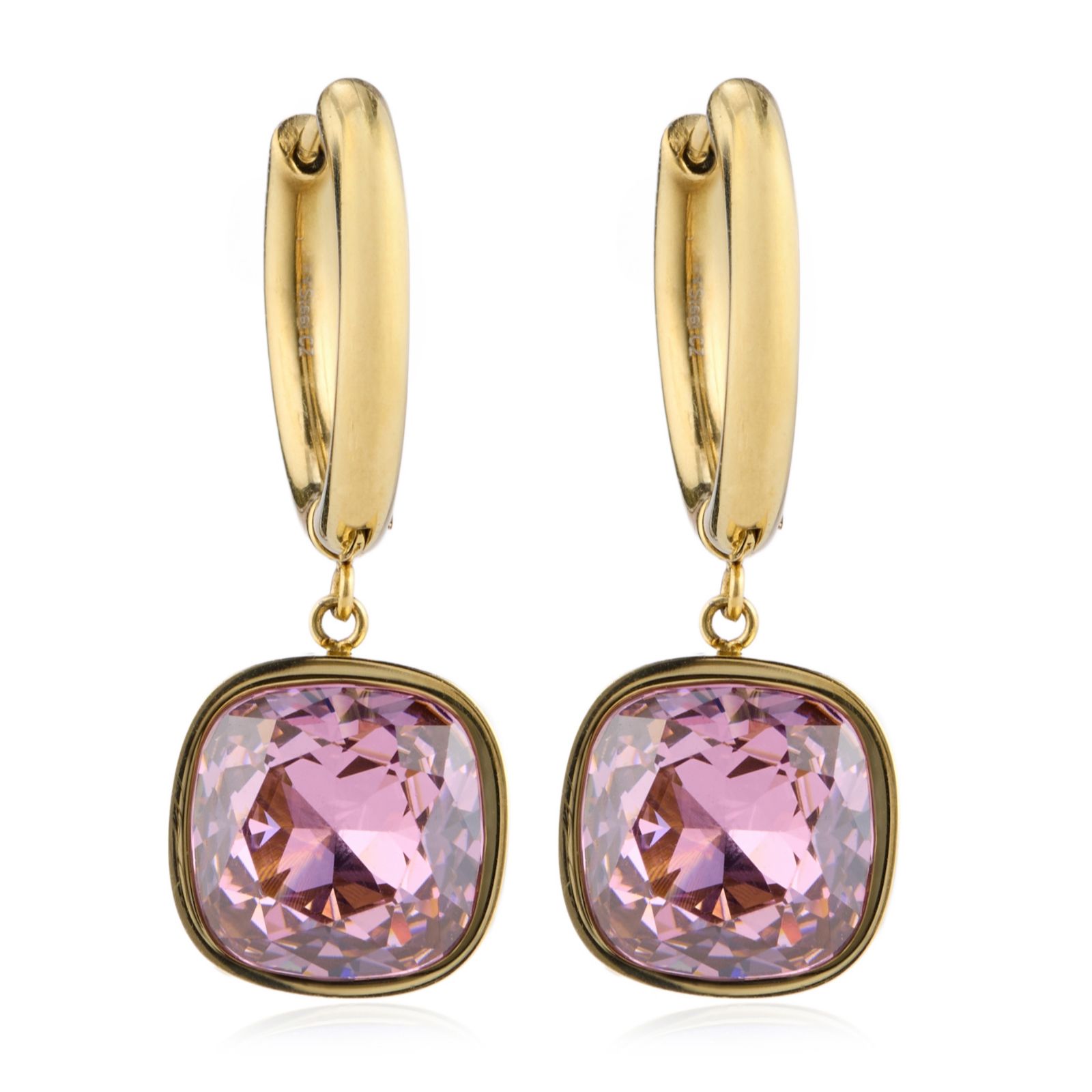 Steel by Diamonique Cushion Cut Earrings Stainless Steel