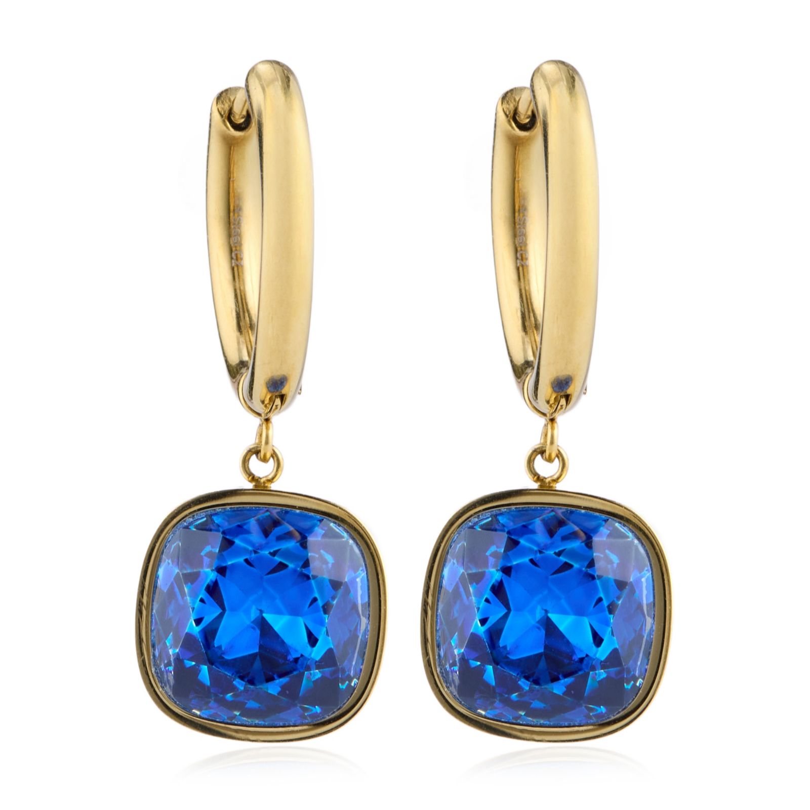 Steel by Diamonique Cushion Cut Earrings Stainless Steel