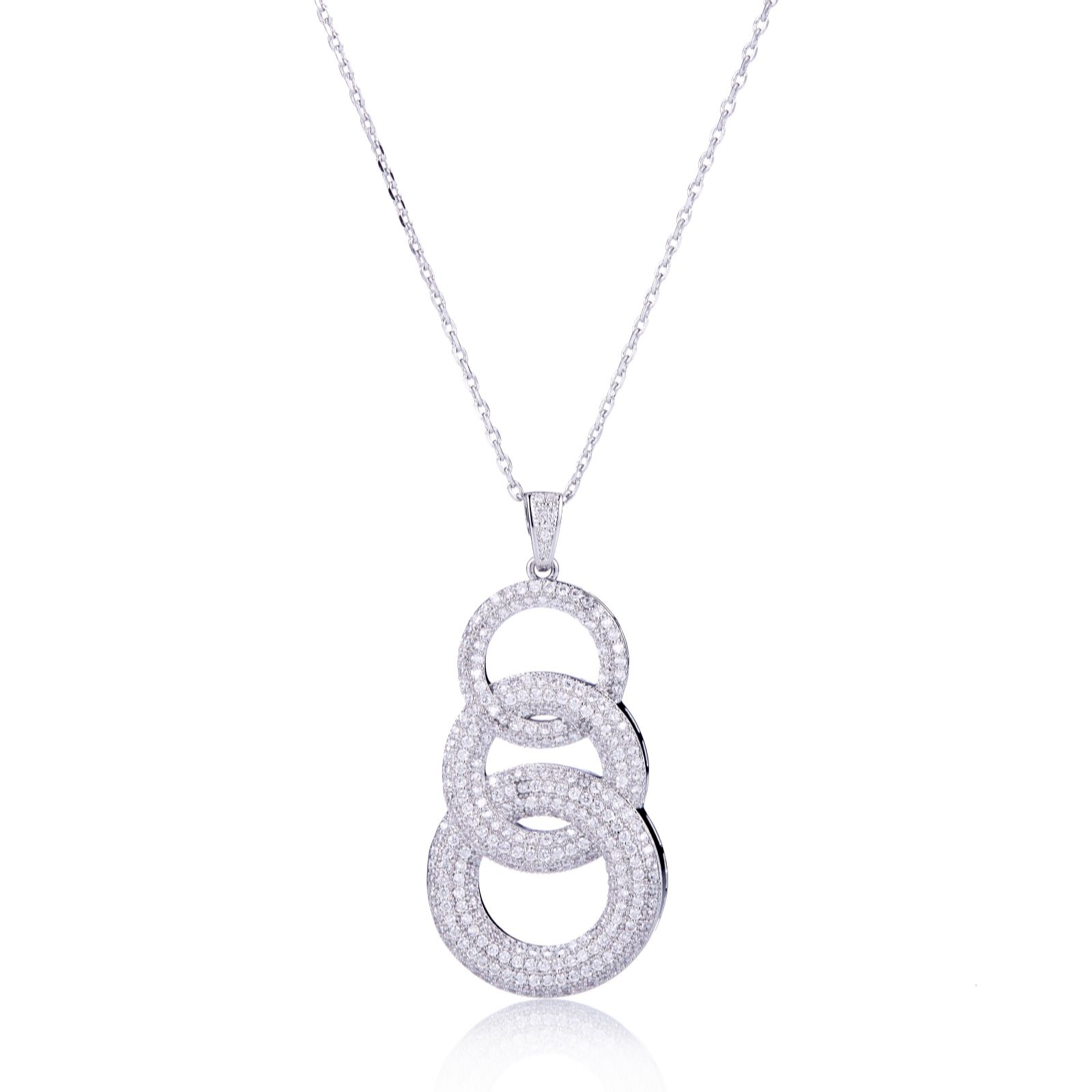 Outlet Frank Usher Interlinking Crystal Circles 44cm Necklace - QVC UK