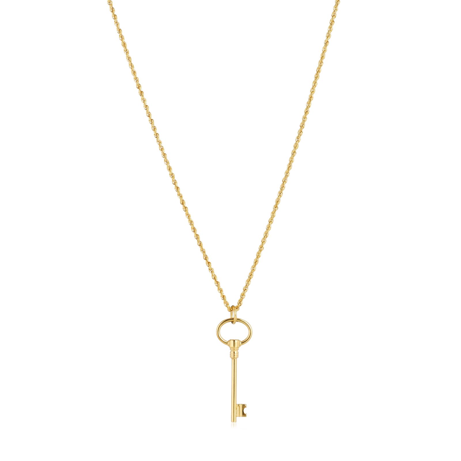 GOLD 9ct Italian Gold Golden Key Necklace 2.35g