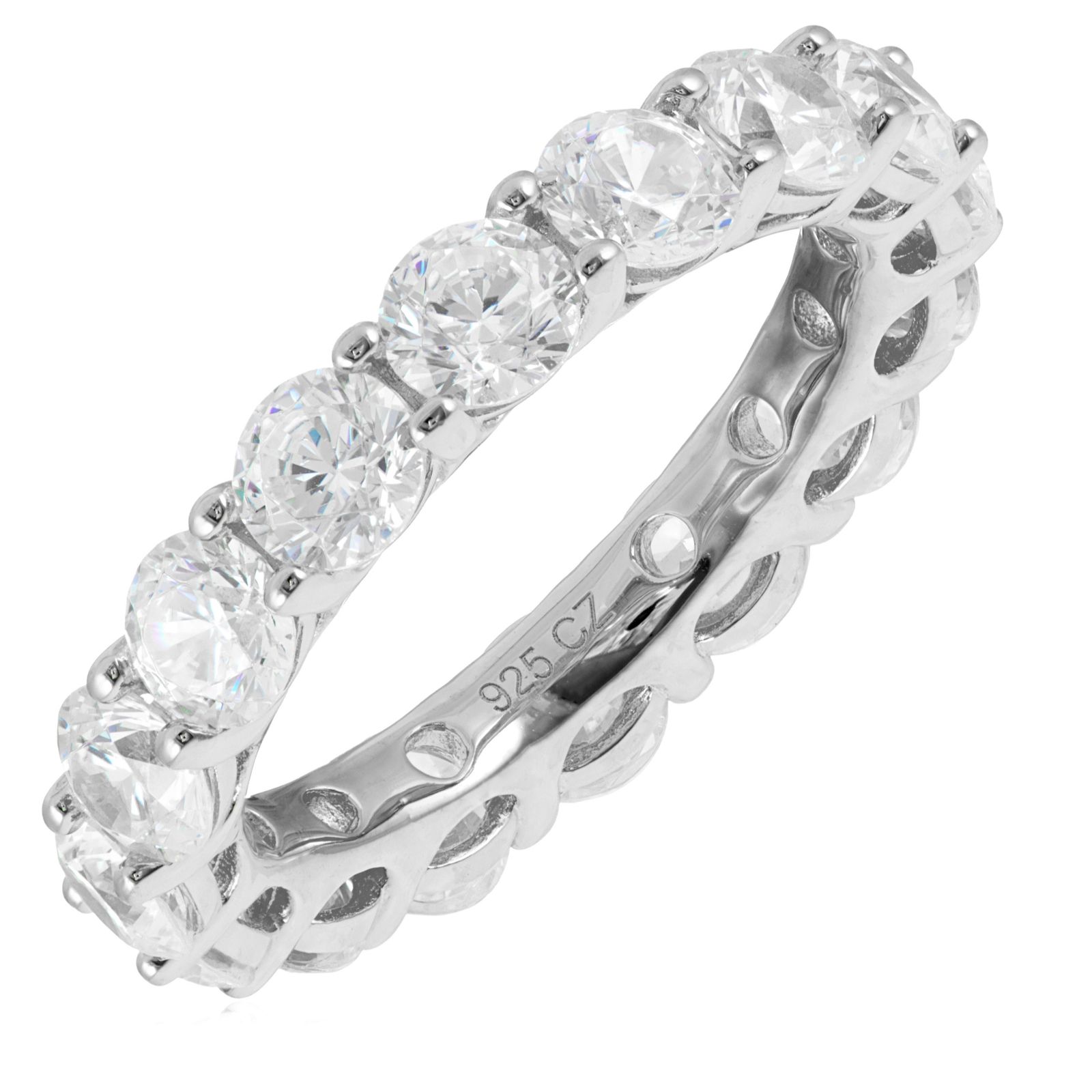 Diamonique 4ct tw Eternity Ring Sterling Silver