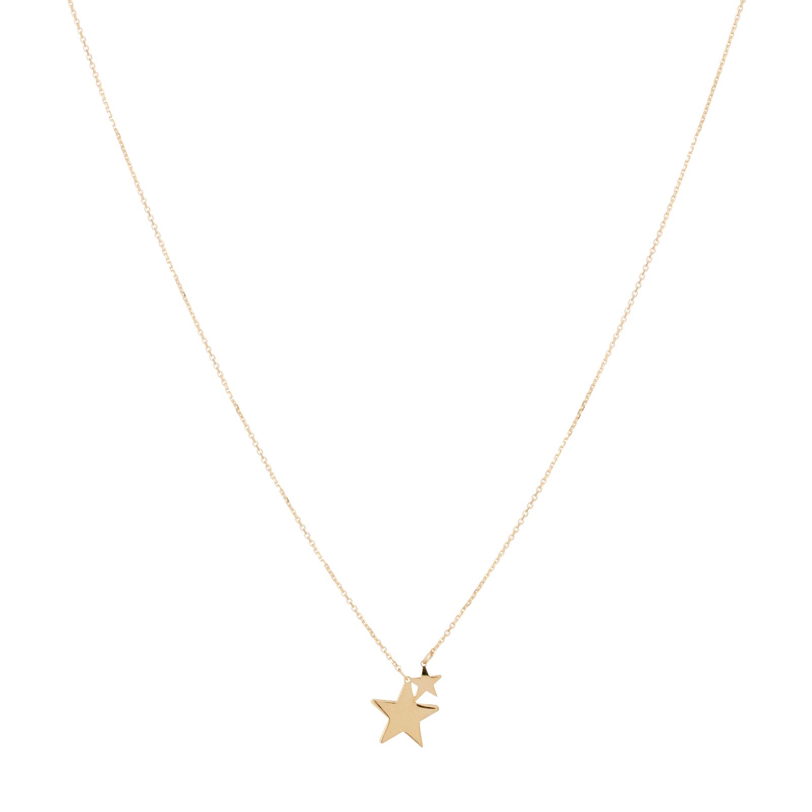 GOLD 9ct Italian Gold Star Necklace 1g