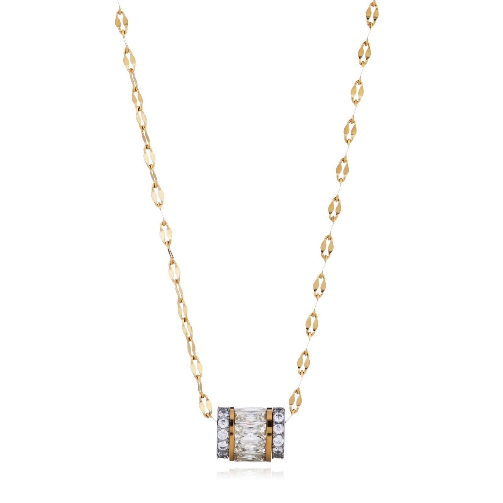 Steel by Diamonique Rondell Necklace Stainless Steel