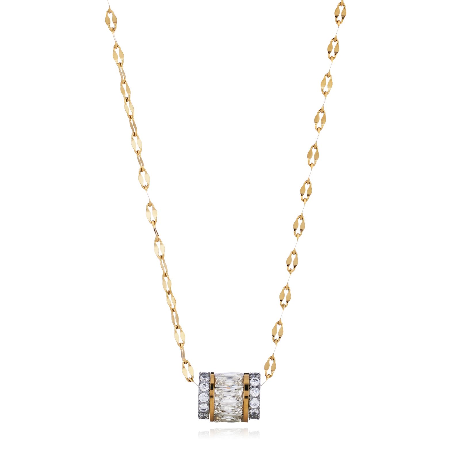 Steel by Diamonique Rondell Necklace Stainless Steel