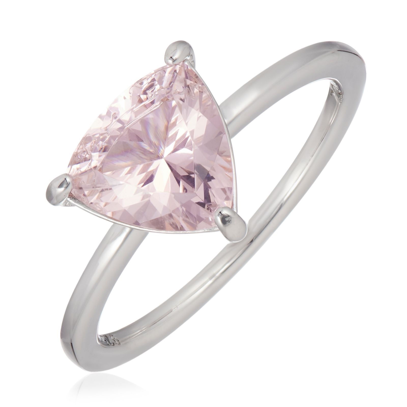 Diamonique 1.7ct tw Trillion Cut Solitaire Ring Sterling Silver