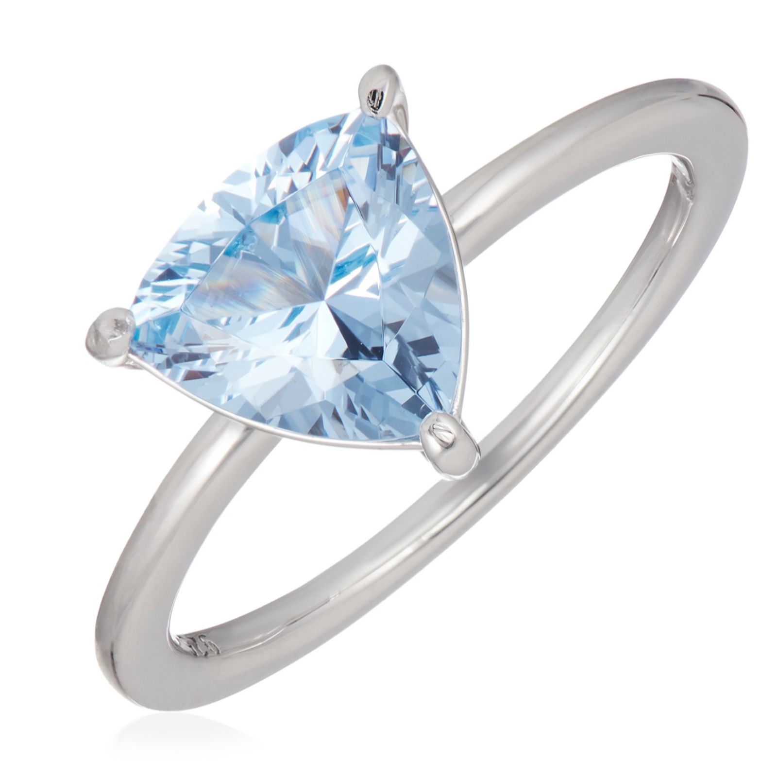 Diamonique 1.7ct tw Trillion Cut Solitaire Ring Sterling Silver