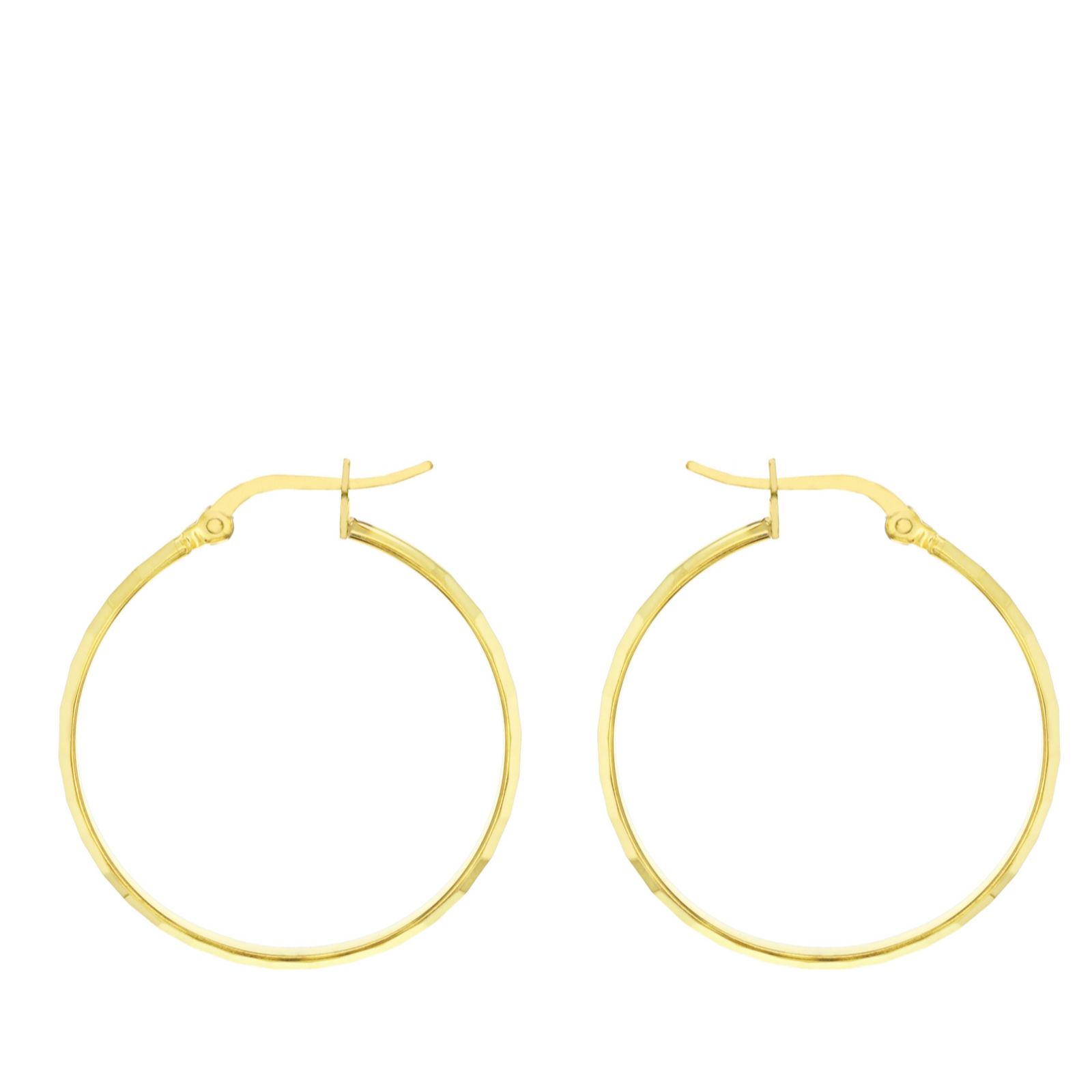 Faith & Brown Diamond Cut Checker Hoops Sterling Silver