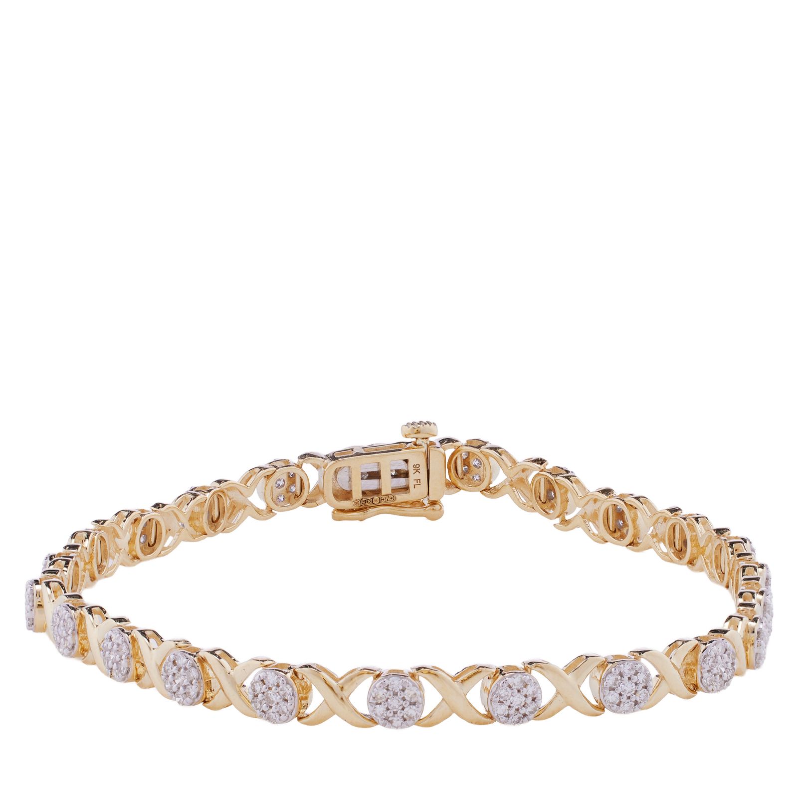 Fire Light 1ct Lab Grown Diamond Infinity Bracelet 9ct Gold