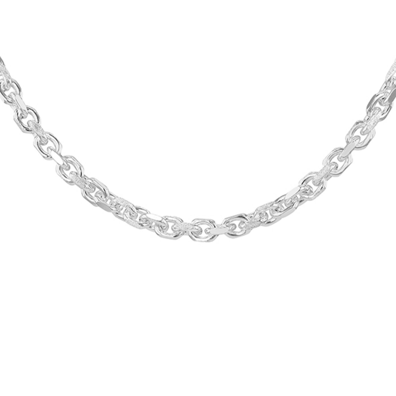 Faith & Brown Italian Crafted Sterling Silver Diamond Cut Necklace