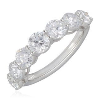 Fire Light 3ct Lab Grown Diamond 7 Stone Band Ring Platinum