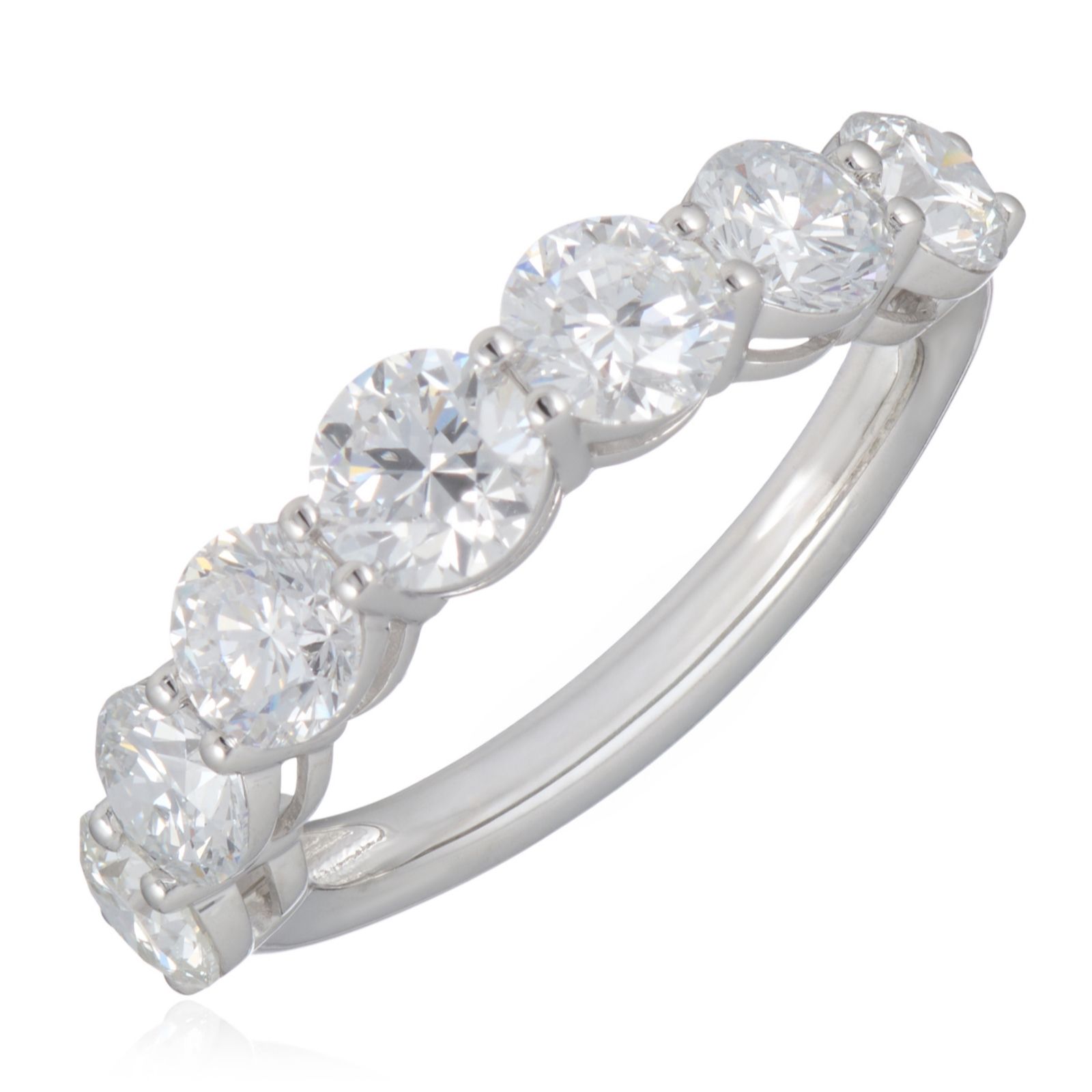 Fire Light 3ct Lab Grown Diamond 7 Stone Band Ring Platinum