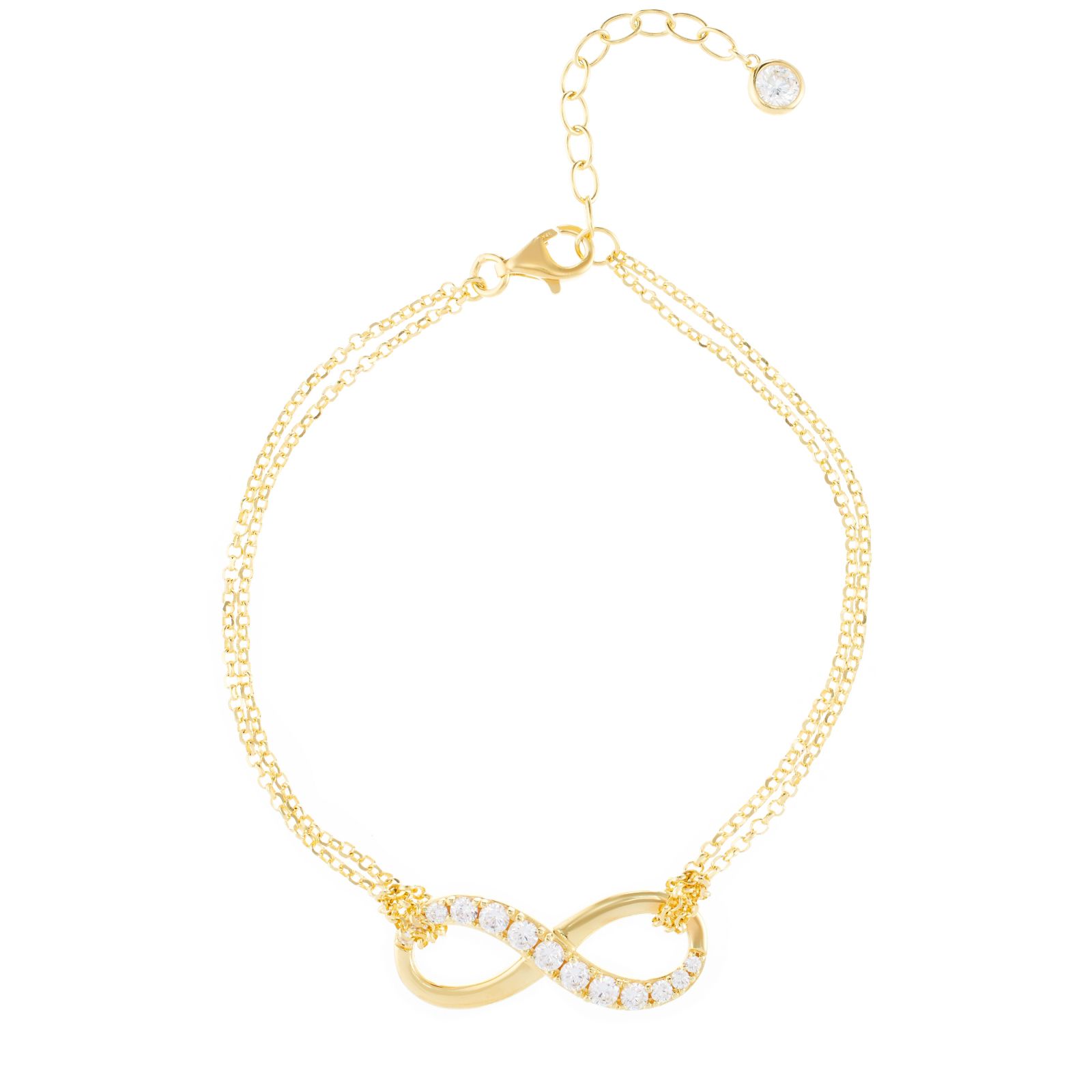 Diamonique Dale Franklin Infinity 18cm Bracelet Sterling Silver