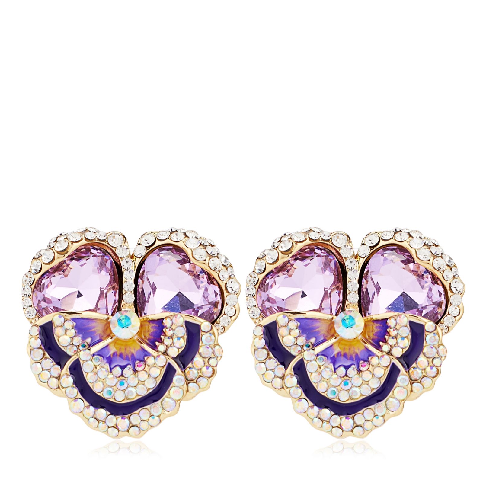 Butler & Wilson Pansy Earrings