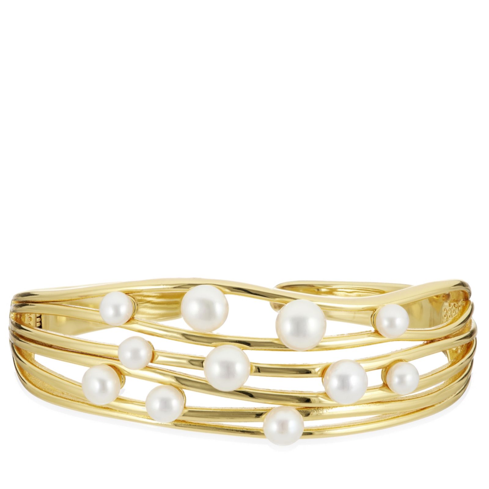 Lara Pearl 5-8mm Button Pearl Cuff Bangle