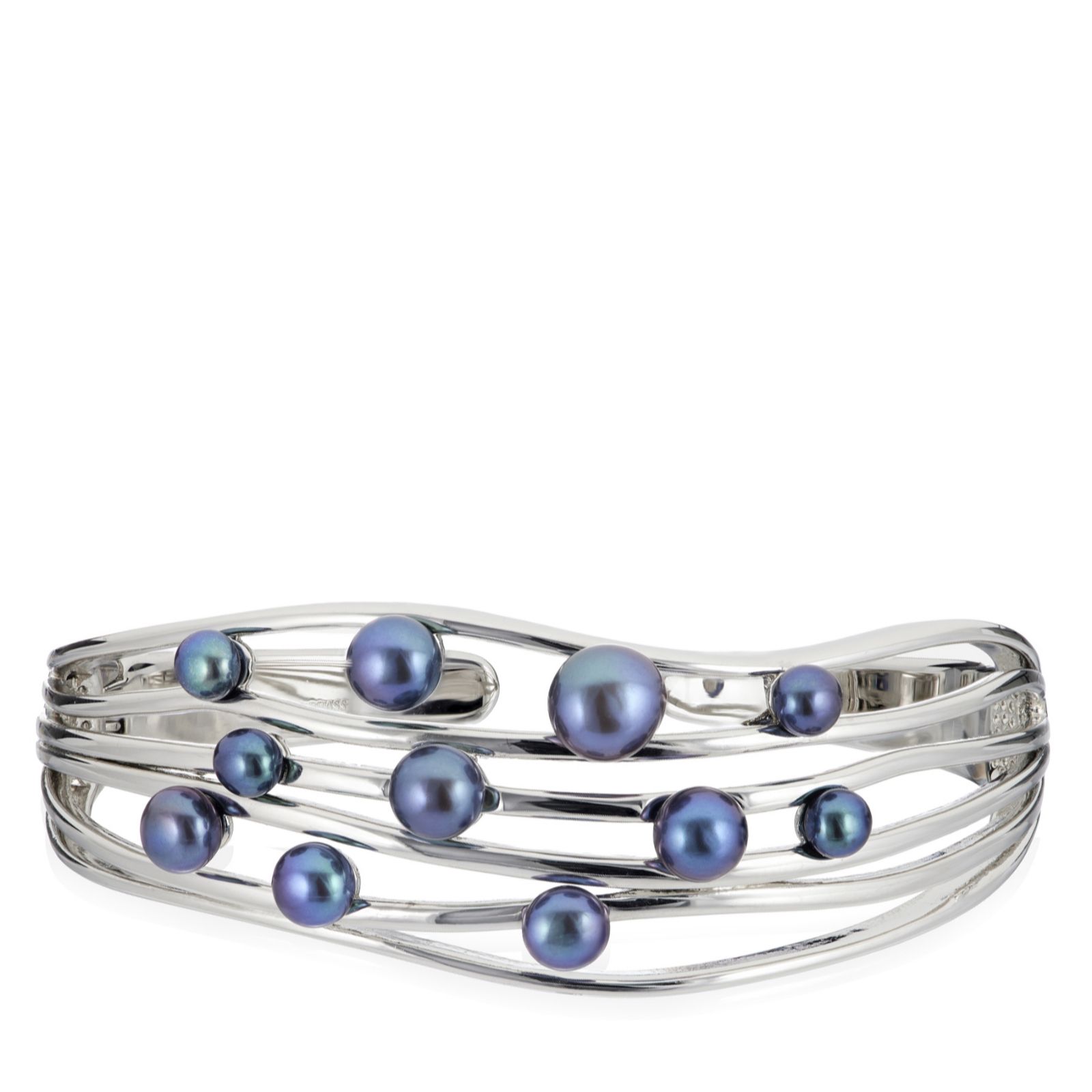 Lara Pearl 5-8mm Button Pearl Cuff Bangle
