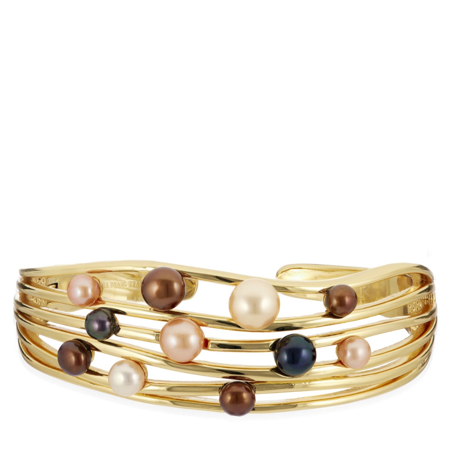 Lara Pearl 5-8mm Button Pearl Cuff Bangle